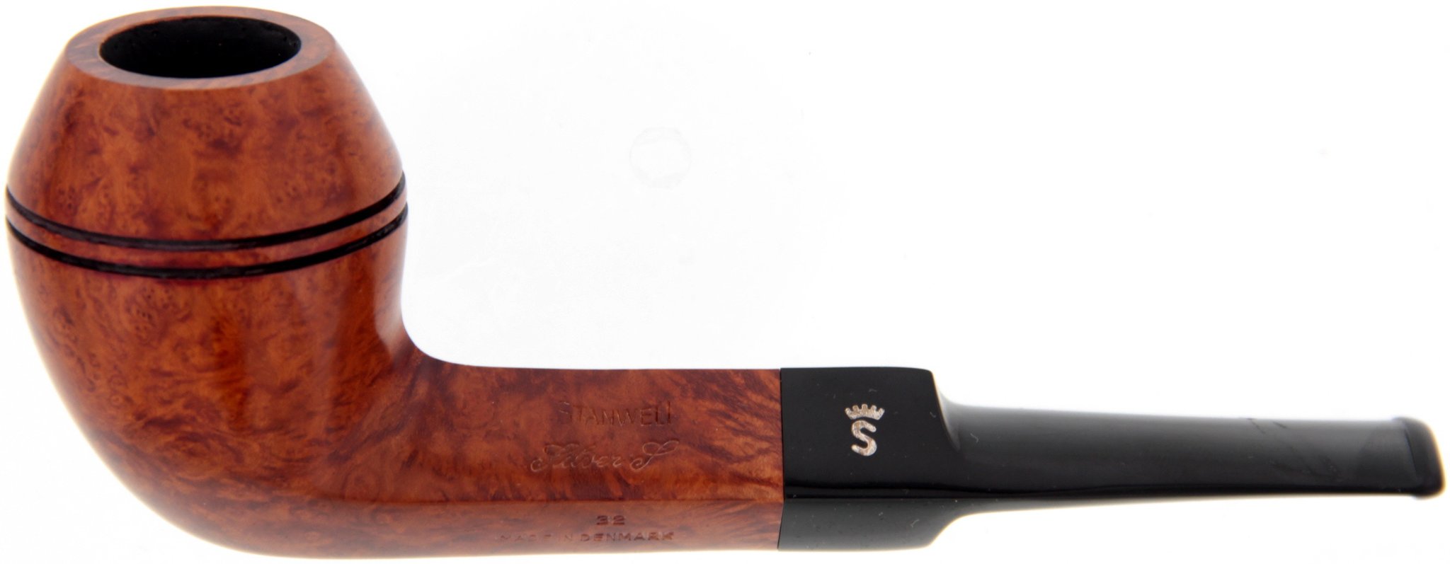 Stanwell Einzelstücke (NOS - Made in Denmark) Silver S Shape 32 OHNE Filter (interne Nr. 537)