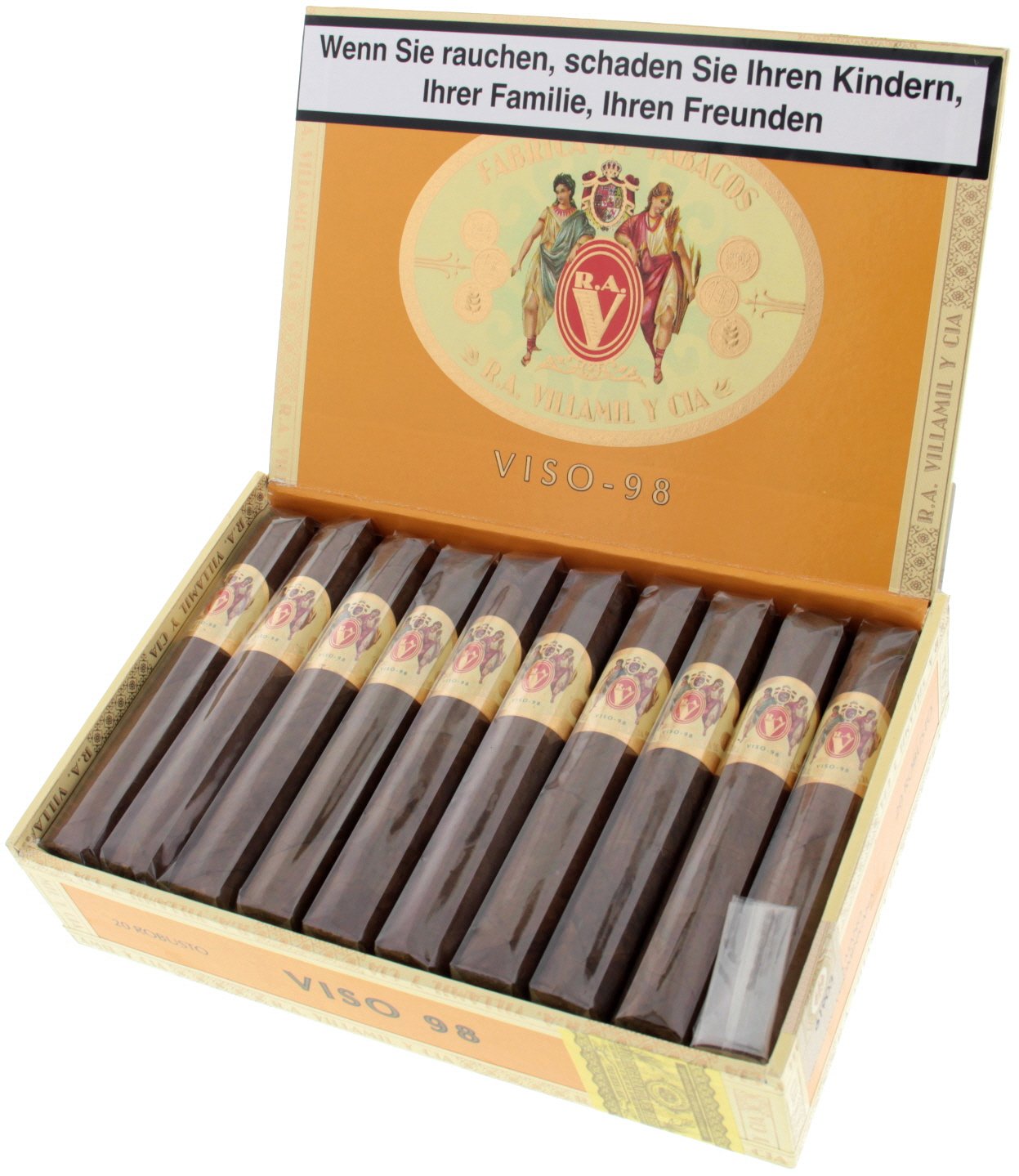 R.A. Villamil Viso 98 Robusto Kiste offen