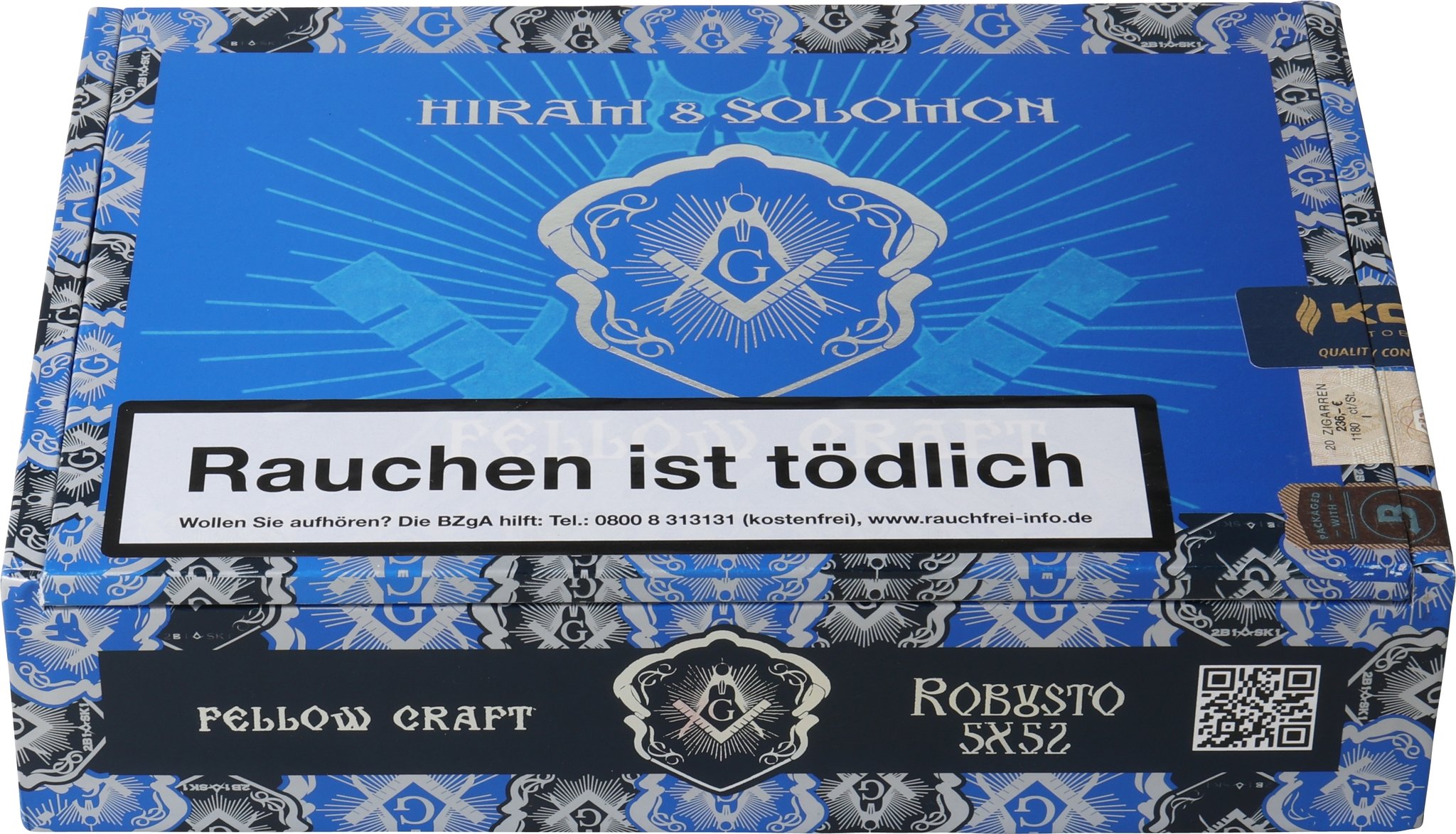 Hiram & Solomon Zigarren Fellow Craft Oscuro Robusto Kiste Frontal