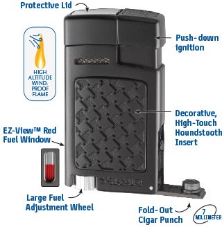 Xikar Forte Soft Flame Black Houndstooth (524BKH) Detailbild