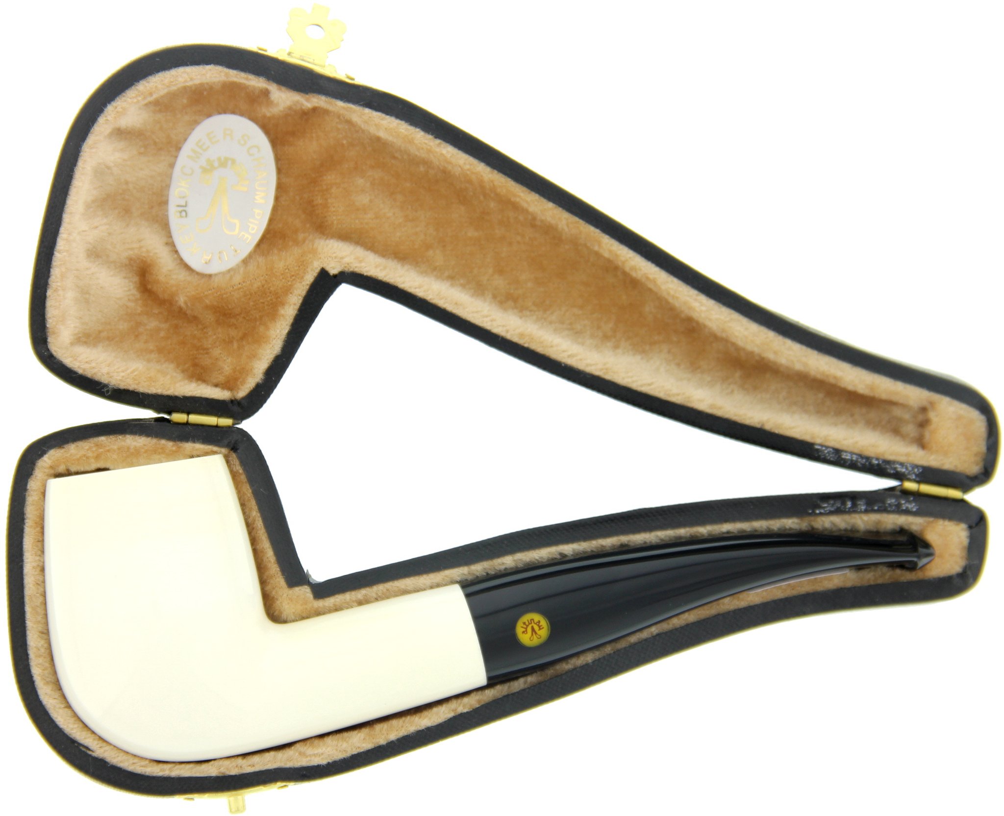 Altinay Meerschaum Pfeife glatt Bent (433001) Etui