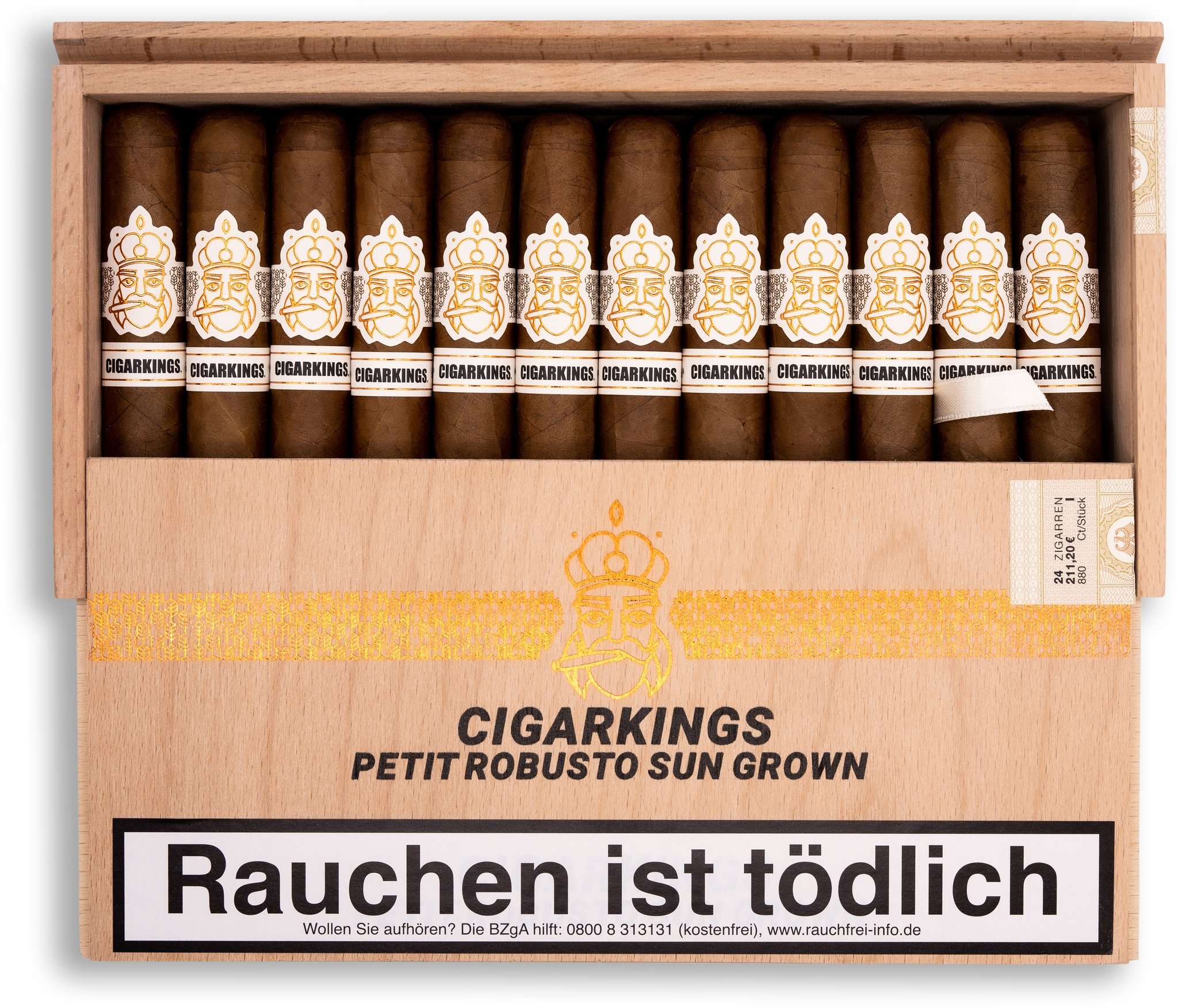 Cigarkings Petit Robusto Sun Grown Kiste Halboffen
