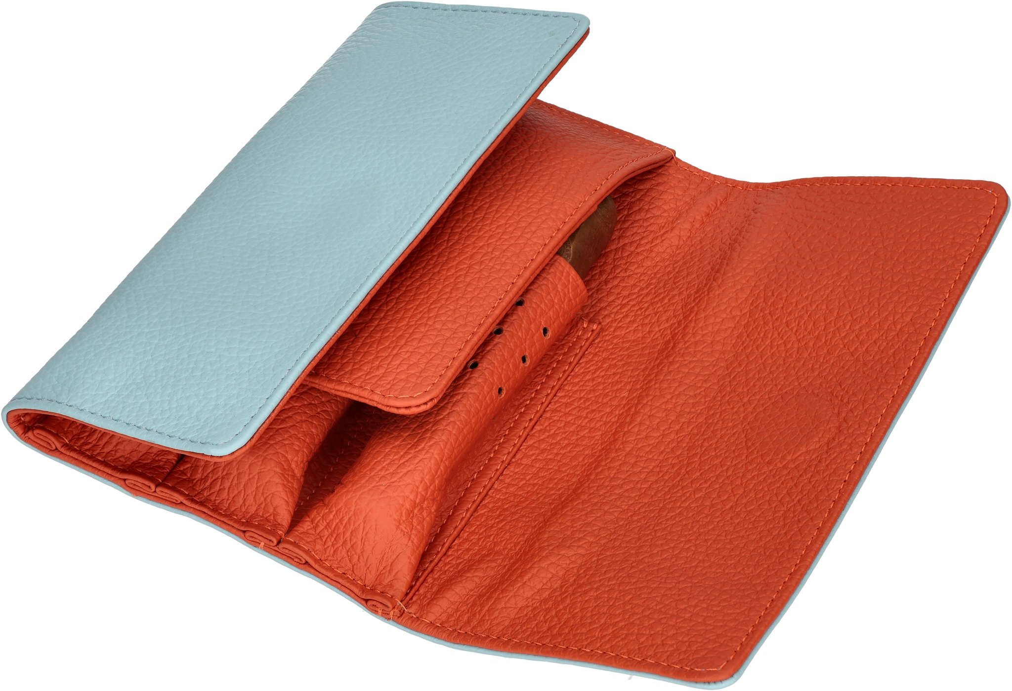 Nappa Duotone hellblau/orange