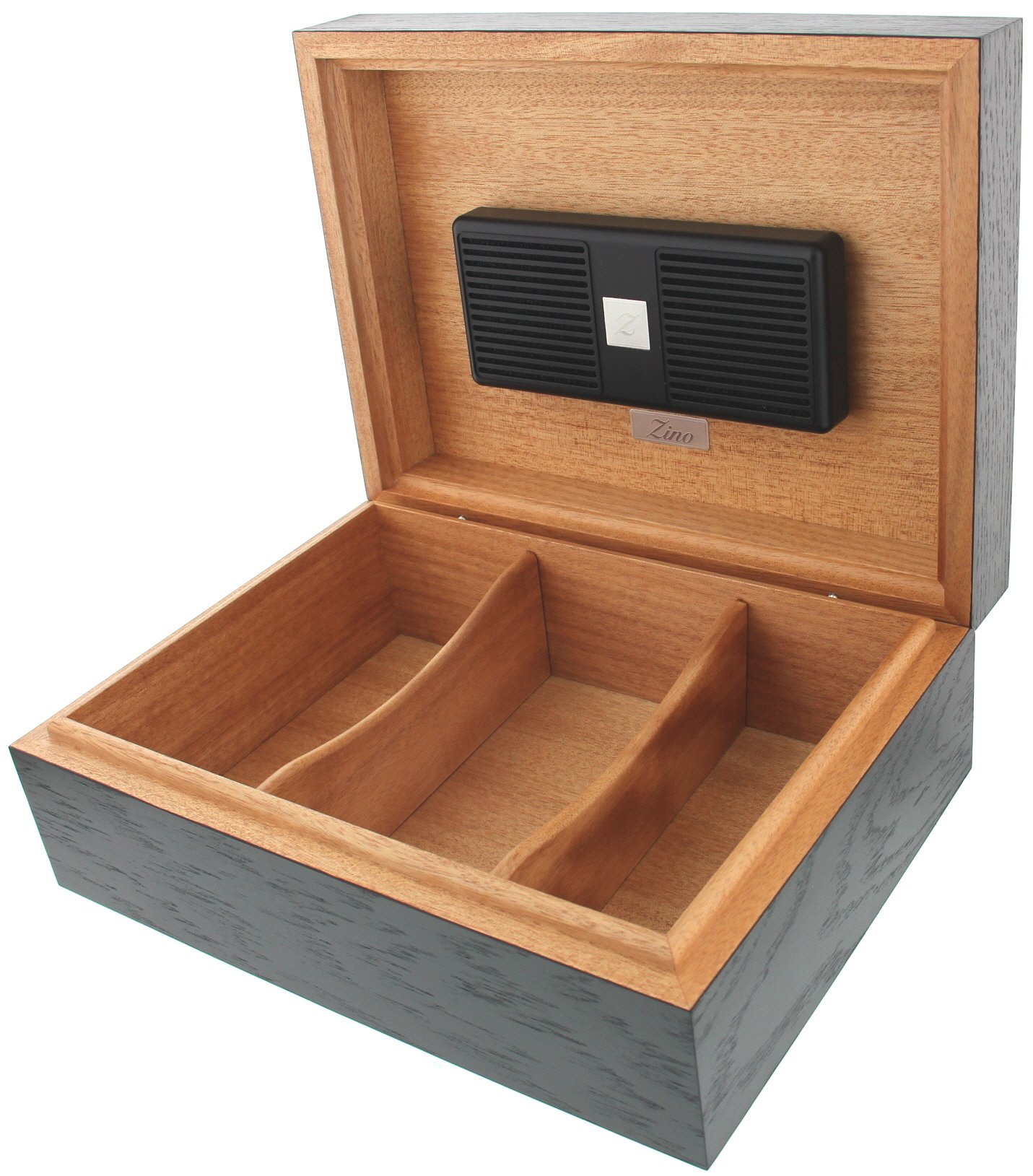 Zino Humidor Leaf Z 60 Eiche schwarz (51000492) offen