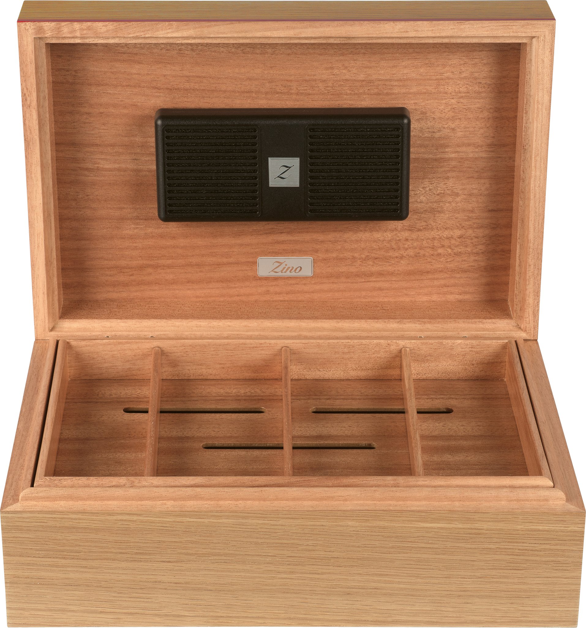 Zino Humidor Z 80 Eiche und rot (115916) offen