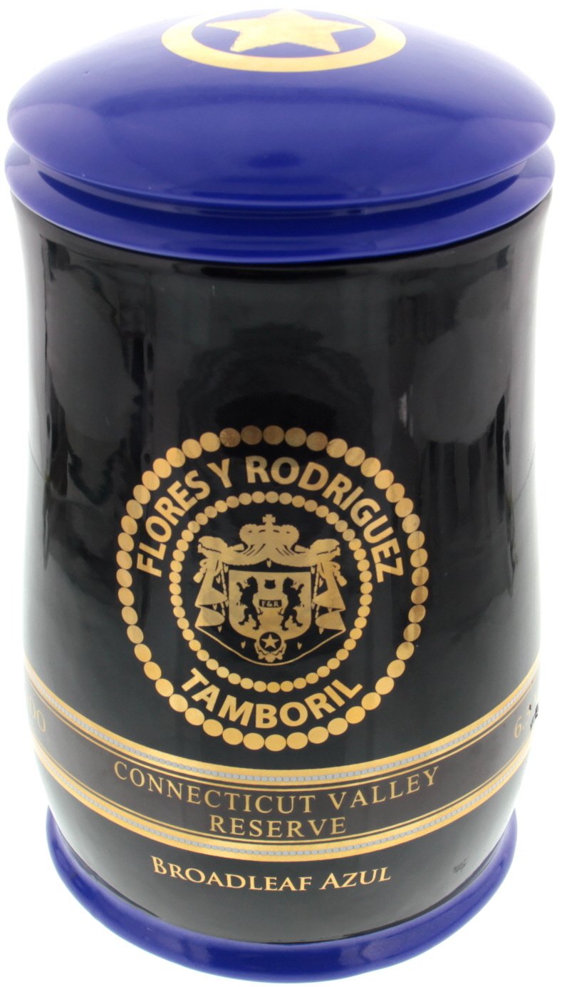 Flores y Rodriguez Connecticut Valley Reserve Broadleaf Azul Toro Jar