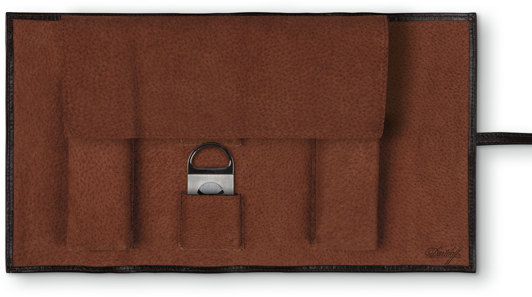 Davidoff Reisehumidor Leder Rollbeutel (116640) offen Detailbild 3