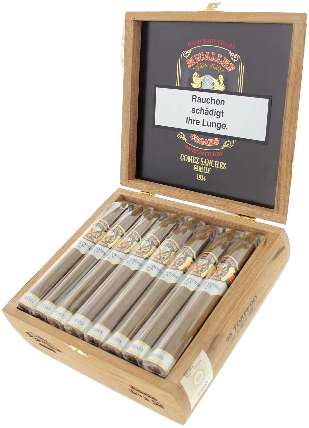 Micallef Zigarren Reata Torpedo Kiste offen