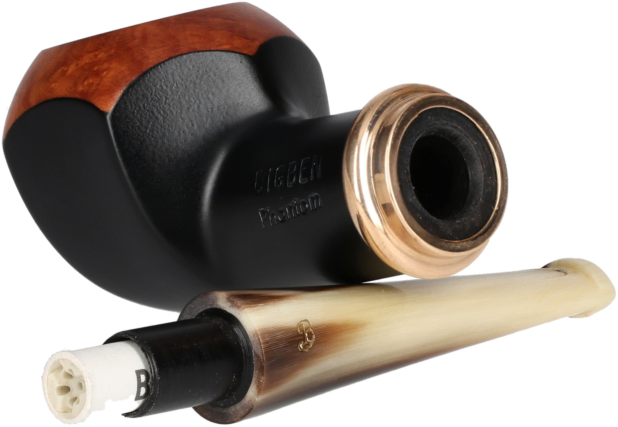 Black matte horn Stem Modell 495 nature Top_06