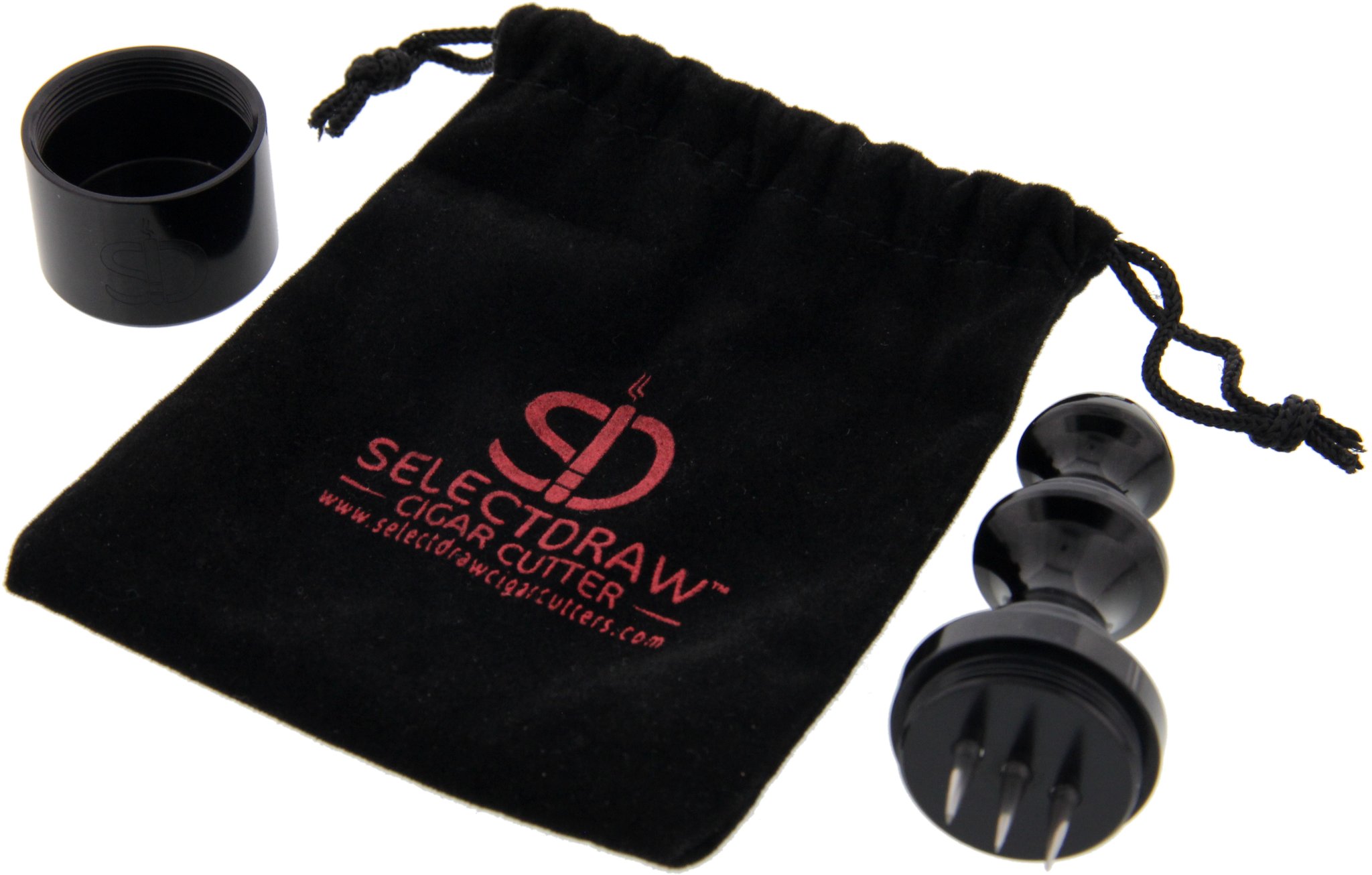SelectDraw cigar cutter 3er Bohrer schwarz glänzend Beutel