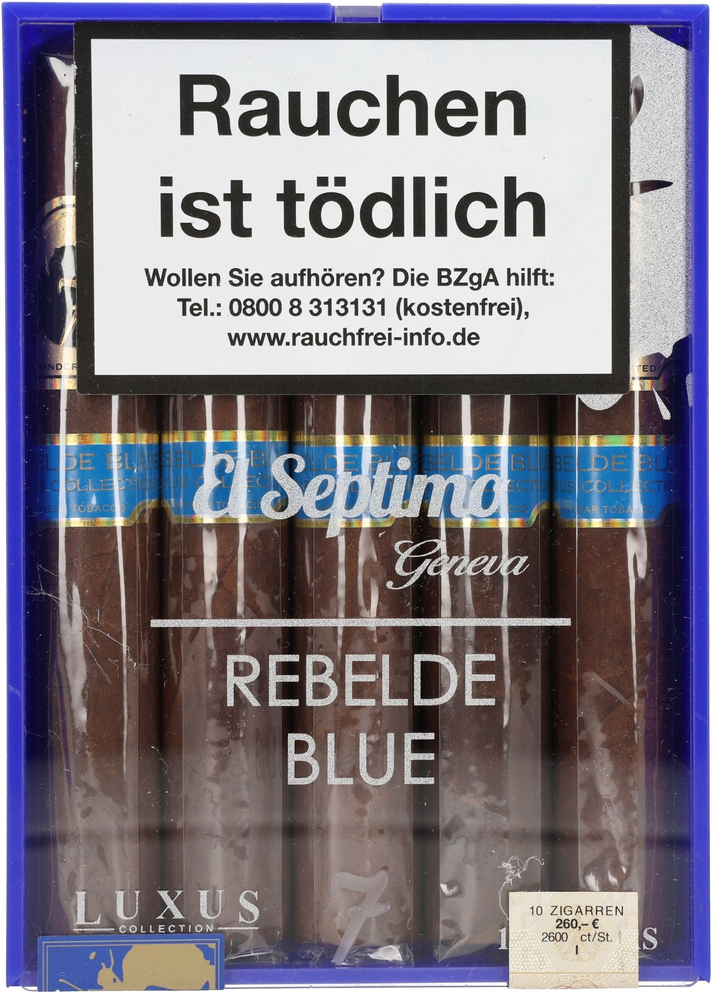 Blue Rebelde 10er Kiste frontal