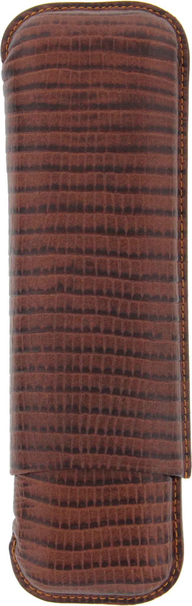 Martin Wess Premium Lederetui - Eidechse (Lizard) Brown 2er Corona (592)