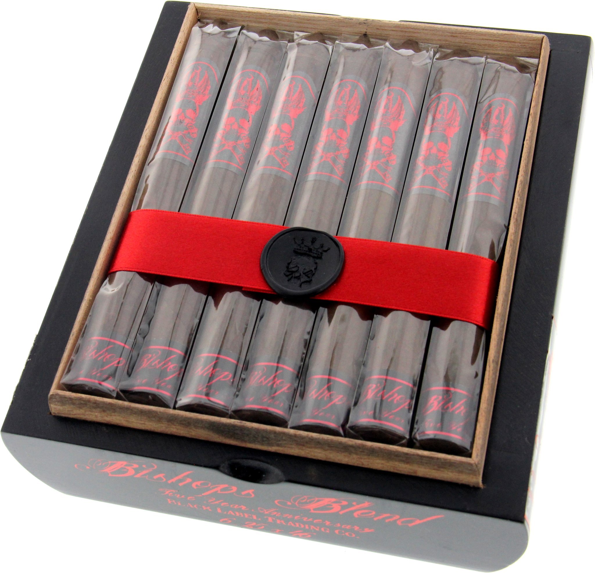 Black Label Trading Company Bishops Blend Five Year Anniversary Corona Larga Kiste offen