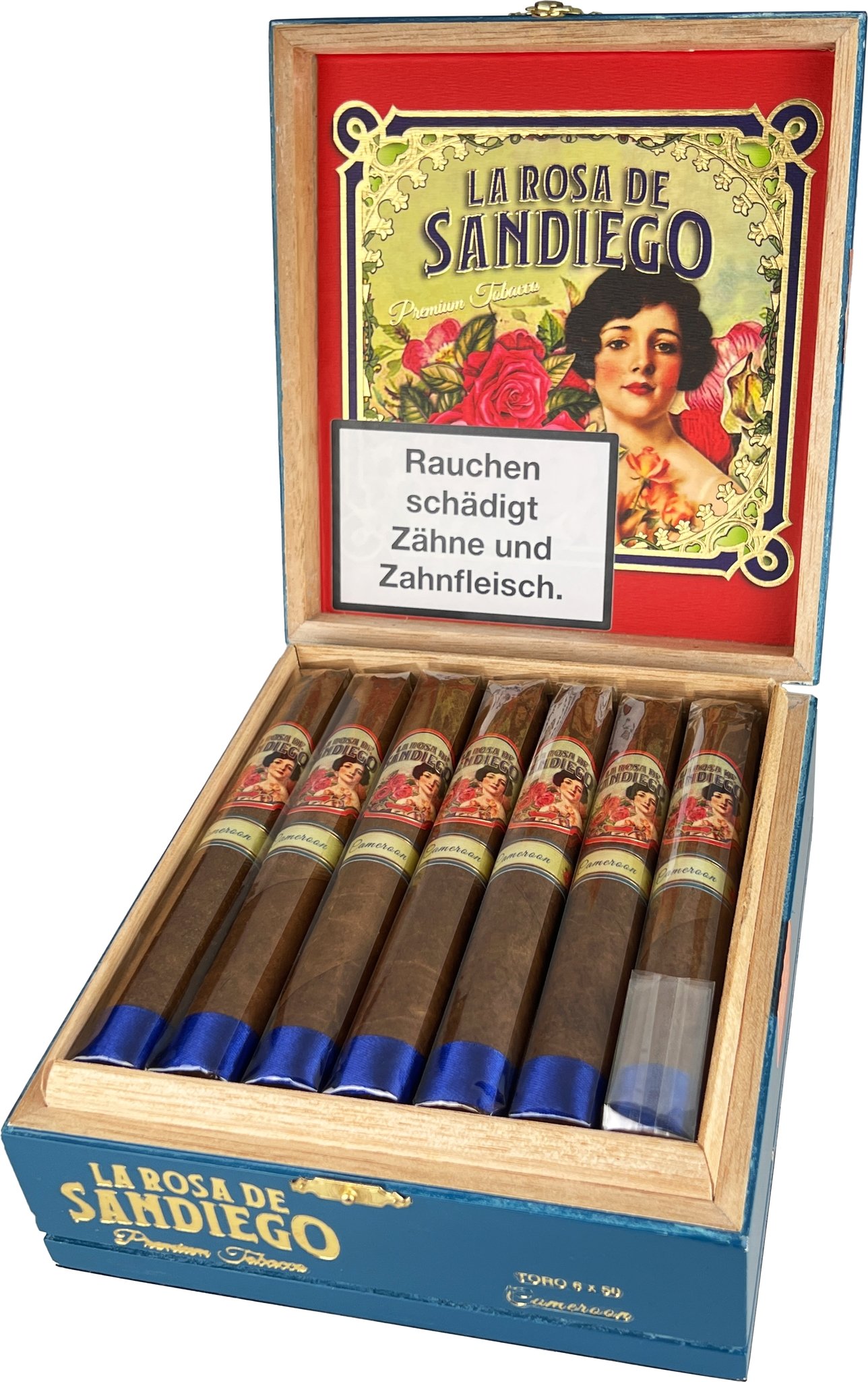 La Rosa de Sandiego Cameroon Toro Kiste Offen