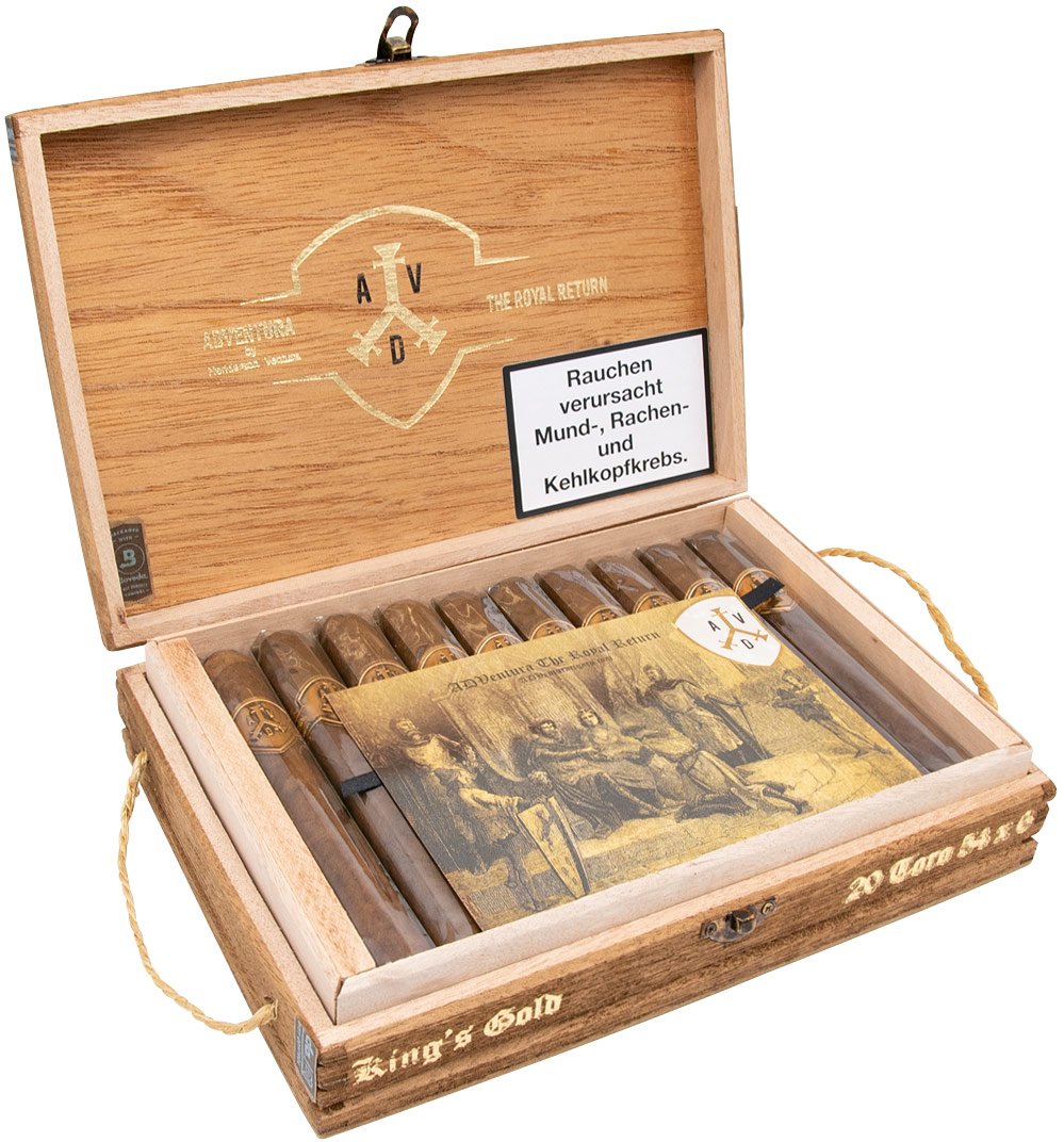 ADV Cigars & McKay The Royal Return King's Gold Toro (54x6) Kiste offen Detailbild