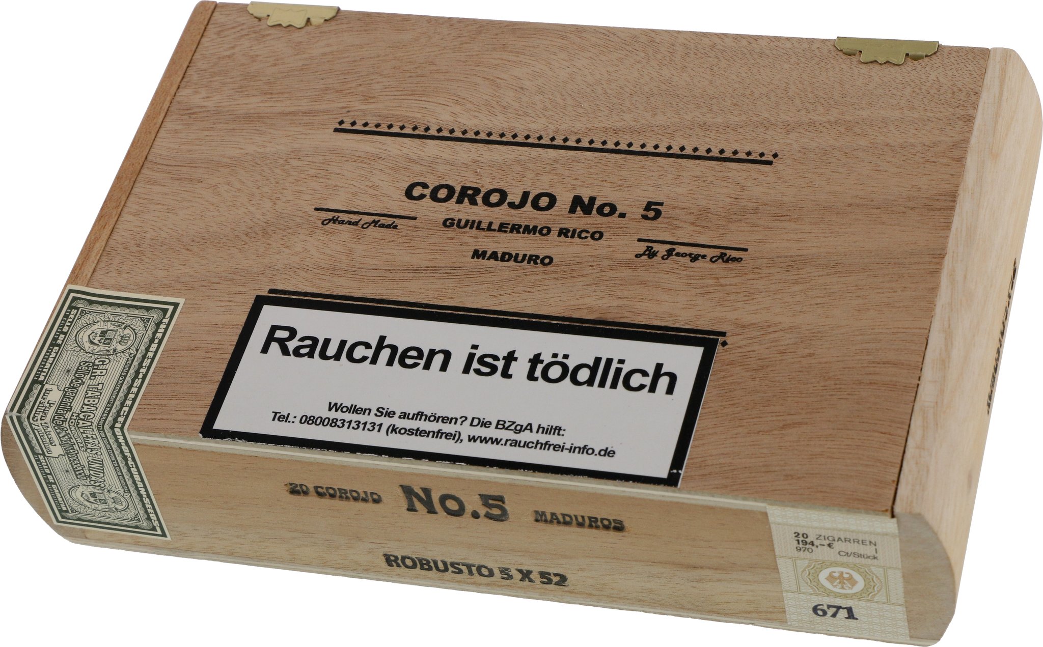 Guillermo Rico Corojo No. 5 Maduro Robusto (5x52) Kiste