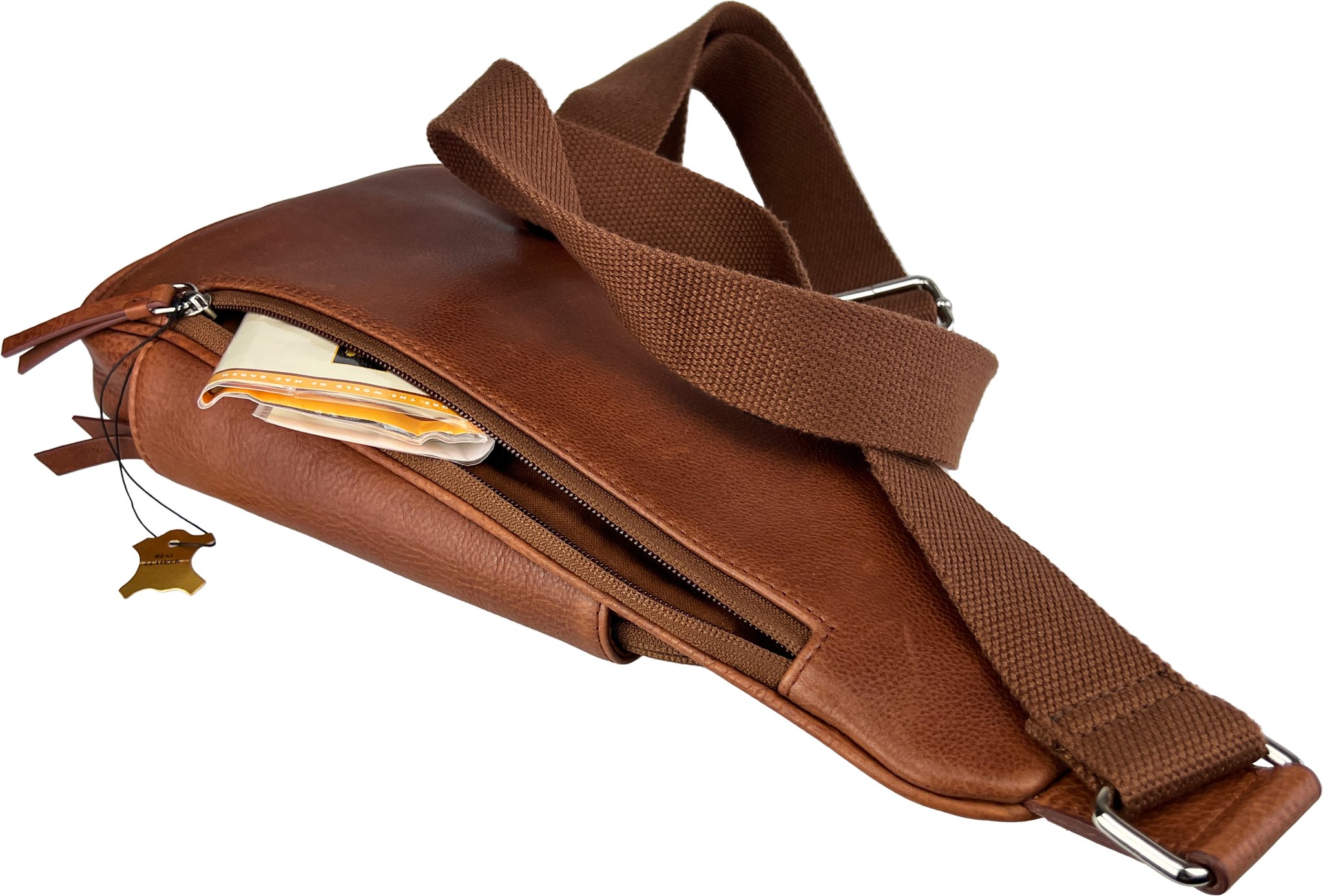 Passatore Pfeifentasche Body Bag Leder braun (639962) Detailbild 2