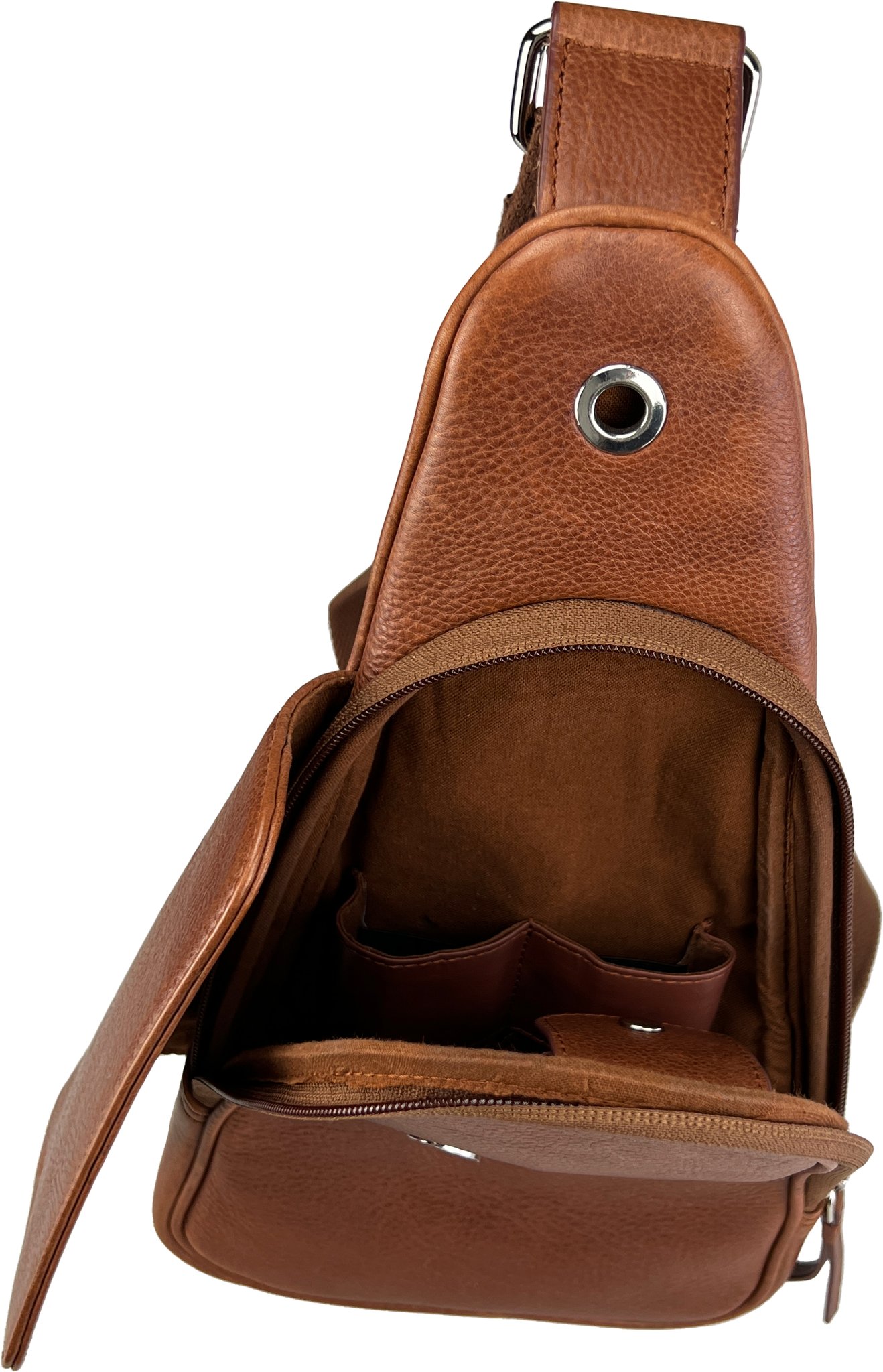 Passatore Pfeifentasche Body Bag Leder braun (639962) Detailbild 3