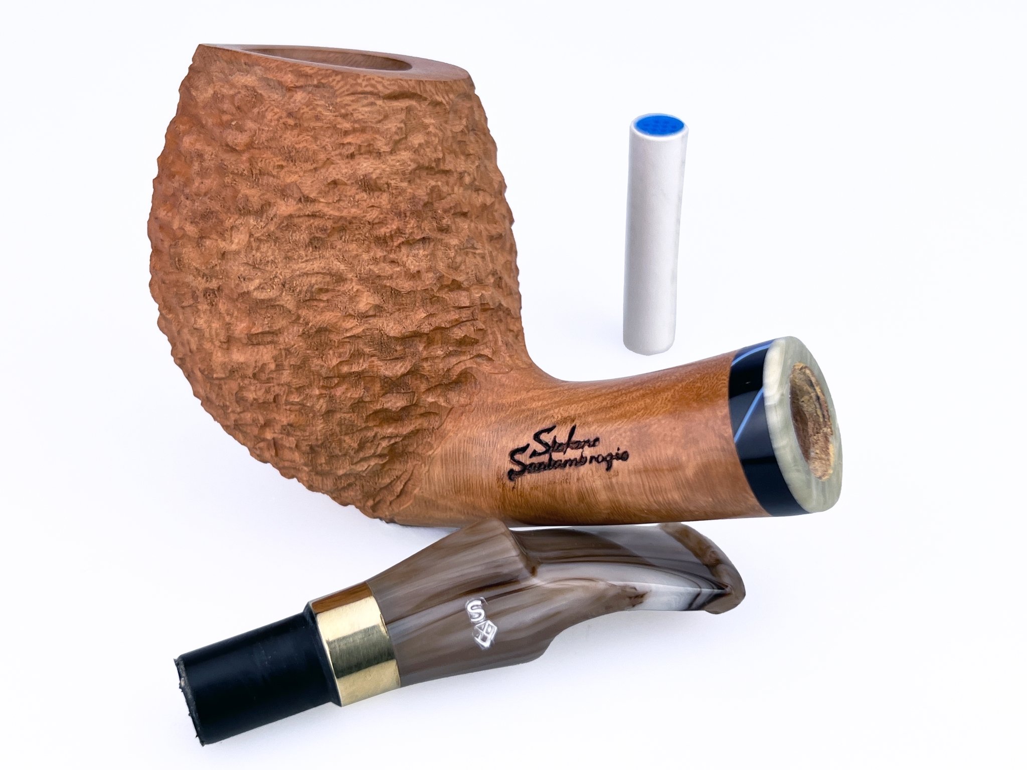 Stefano Santambrogio Pfeifen Rustic natural big (interne Nr. 451) Detailbild 4
