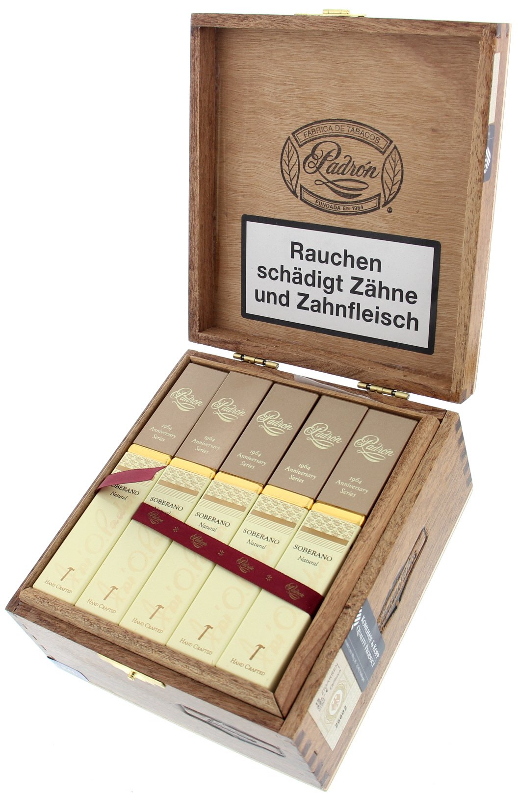 Padron 1964 Anniversario Soberano Tubo NATURAL Kiste offen