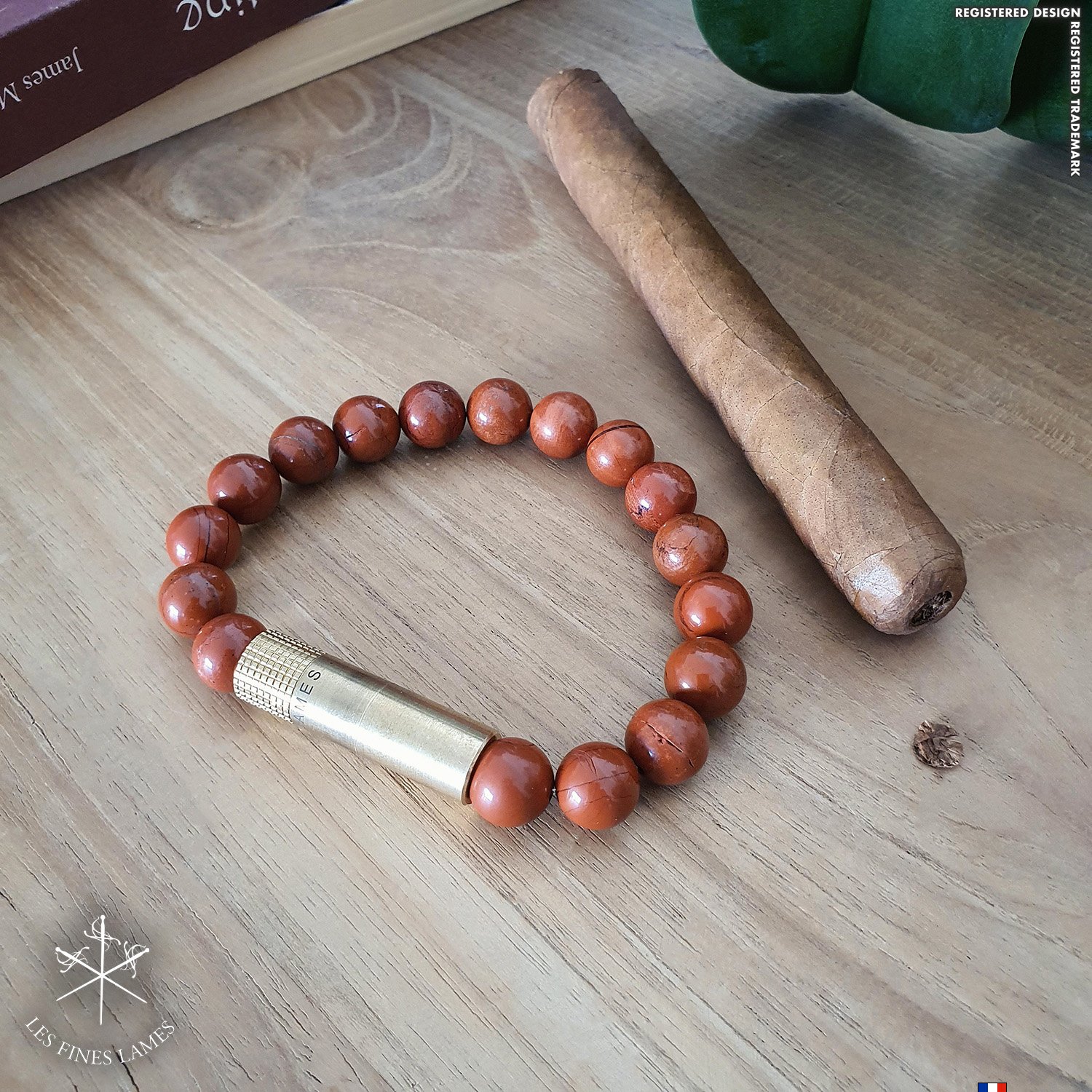 Les Fines Lames Bracelets Solo Brass red Jasper M Detailbild