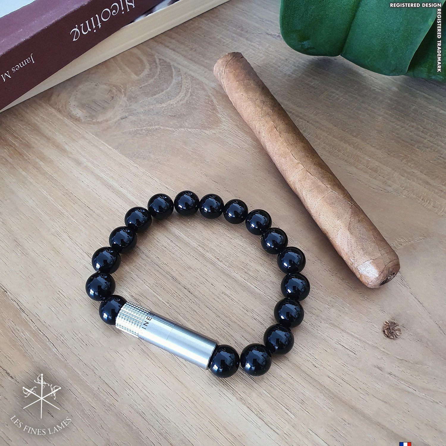 Les Fines Lames Punch Bracelets Solo Steel Onyx Größe S Detailbild 2