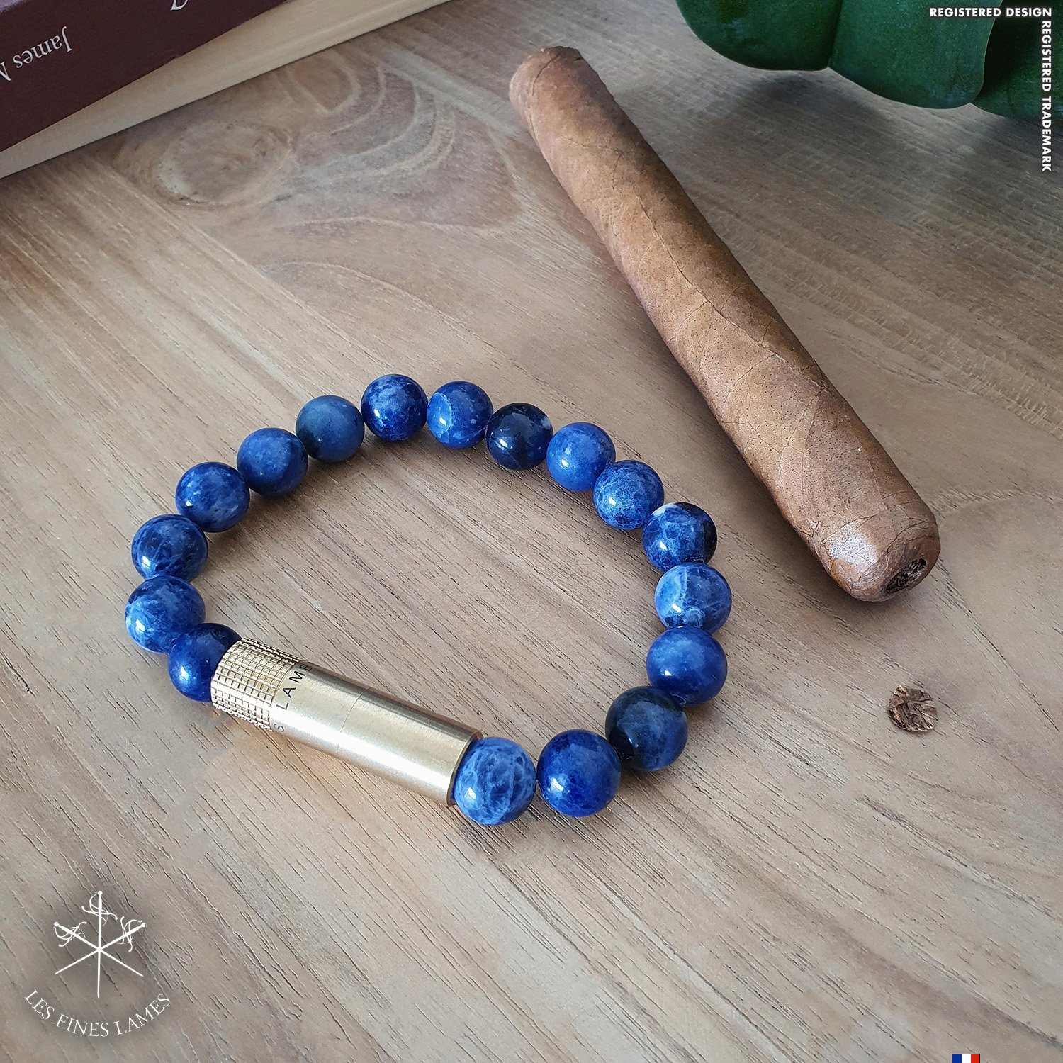 Les Fines Lames Punch Bracelets Solo Brass Sodalite Größe L Detailbild