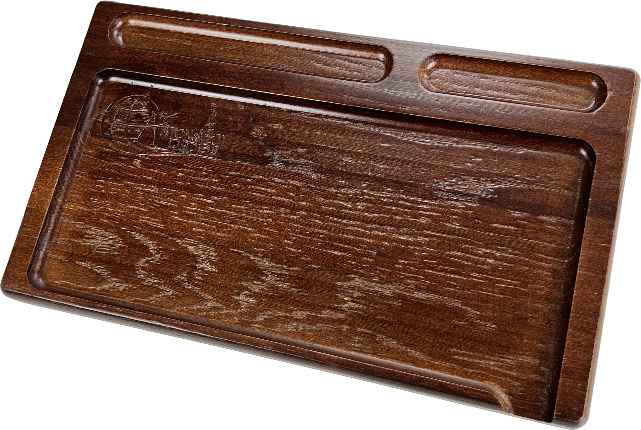 Anton Pipes Tabak Tablett Eiche Braun Detailbild