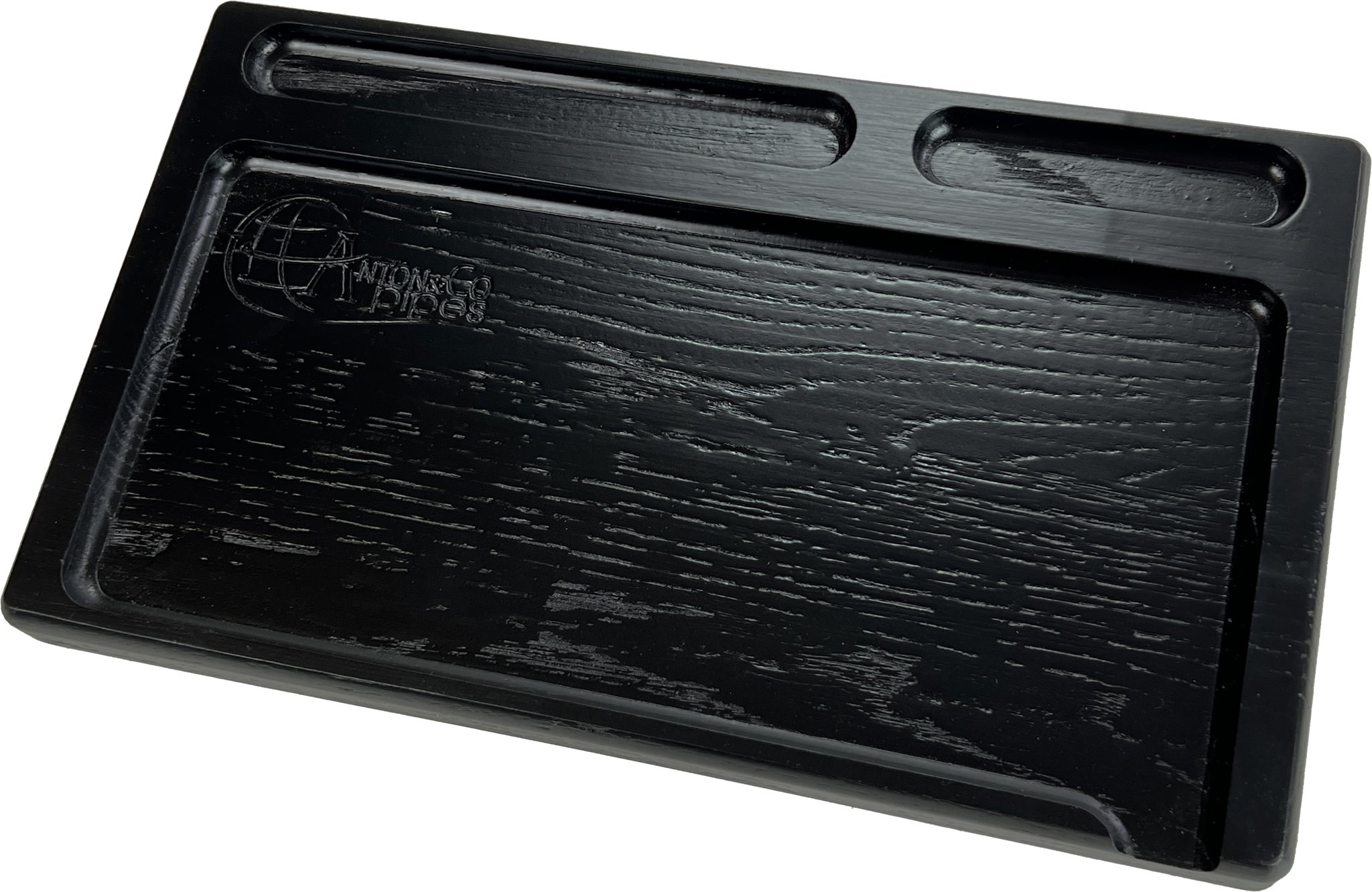 Anton Pipes Tabak Tablett Eiche Schwarz Detailbild