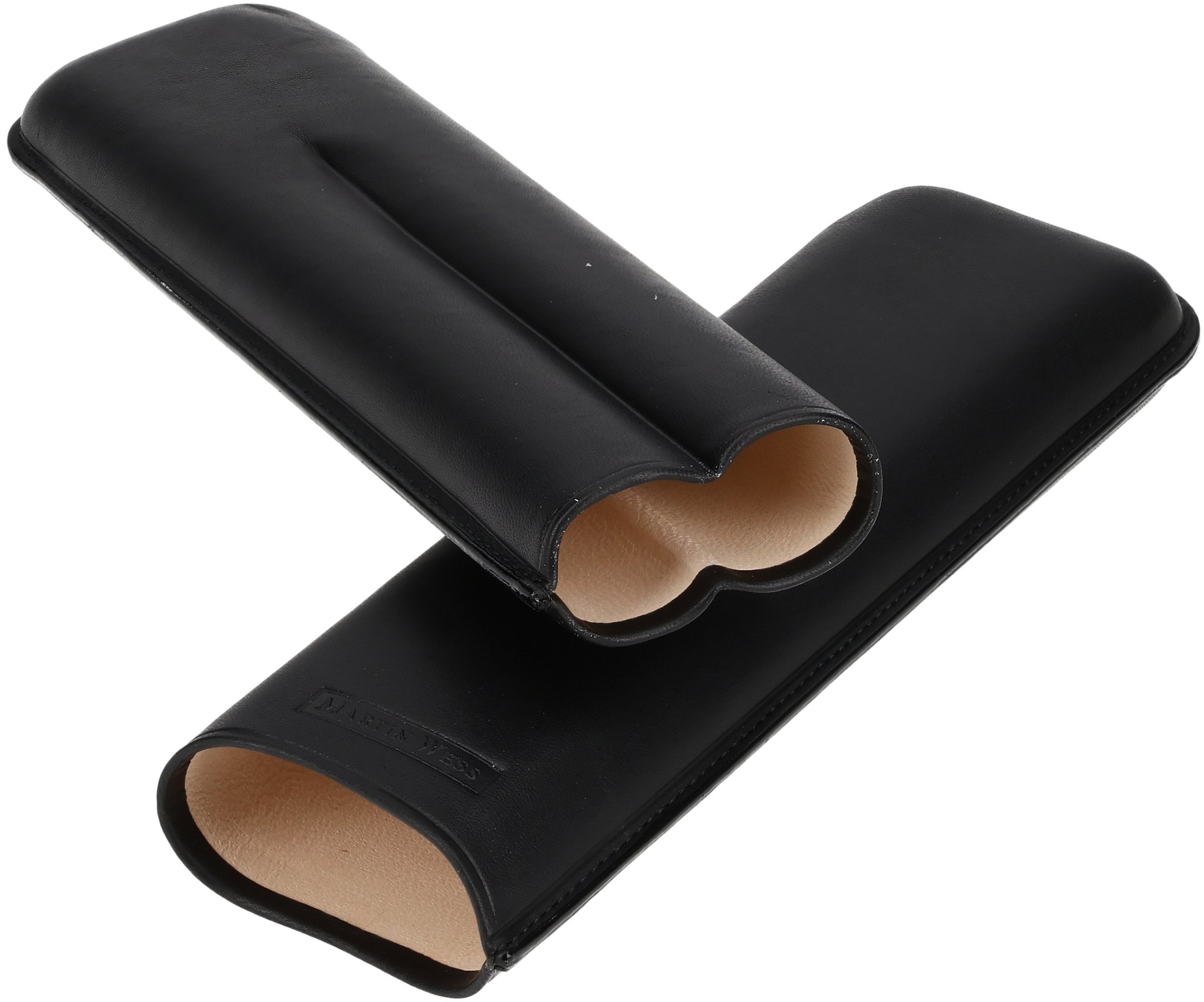 Martin Wess Churchill Lederetui Kollektion 2er smooth schwarz (594) (10389)
