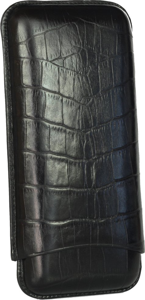 Martin Wess Corona Lederetui Kollektion 3er Kroko schwarz (593) (10384)