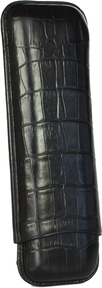 Martin Wess Corona Lederetui Kollektion 2er Kroko schwarz (592) (10359)