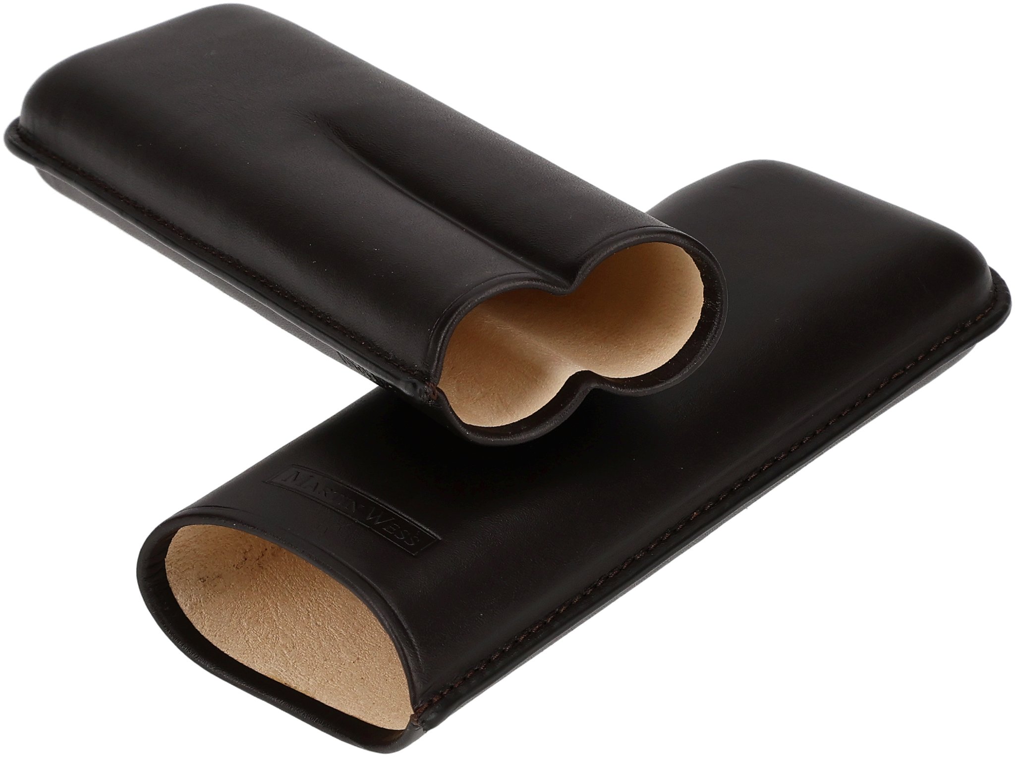 Martin Wess Corona Lederetui Kollektion 2er smooth braun (592) (10351)