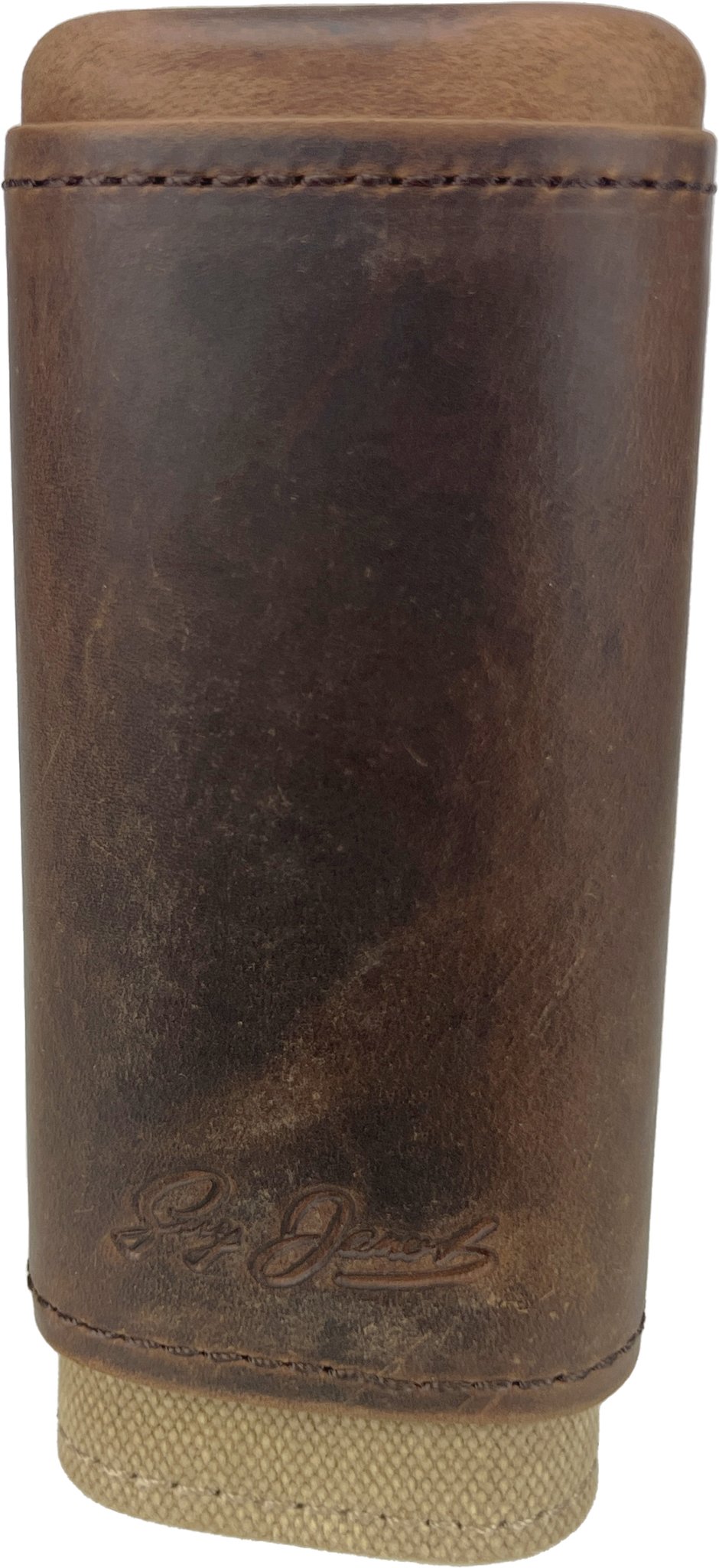 Guy Janot Zigarrenetui Büffelleder Canvas 2er Robusto mit Zedernholz (8211)