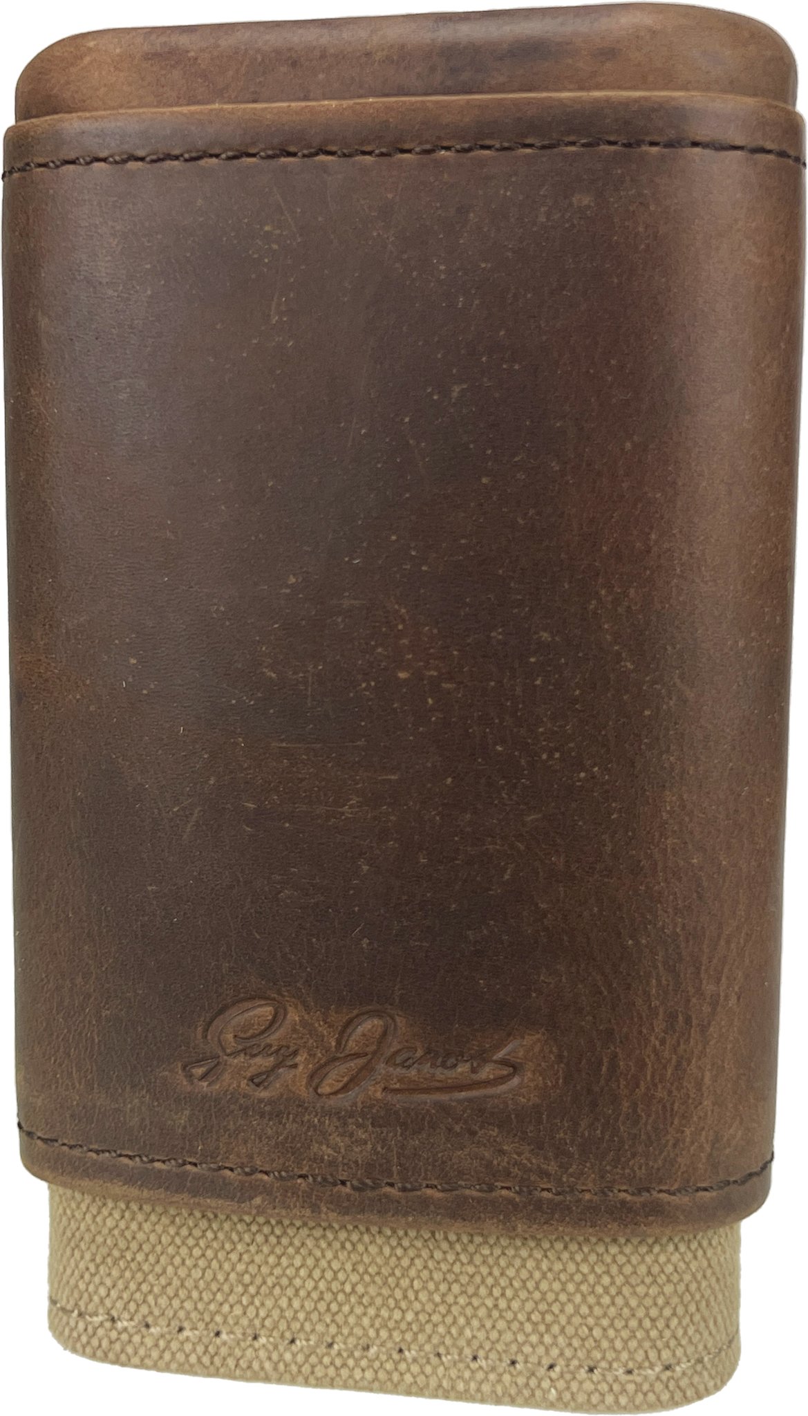 Guy Janot Zigarrenetui Büffelleder Canvas 3er Robusto mit Zedernholz (8212)