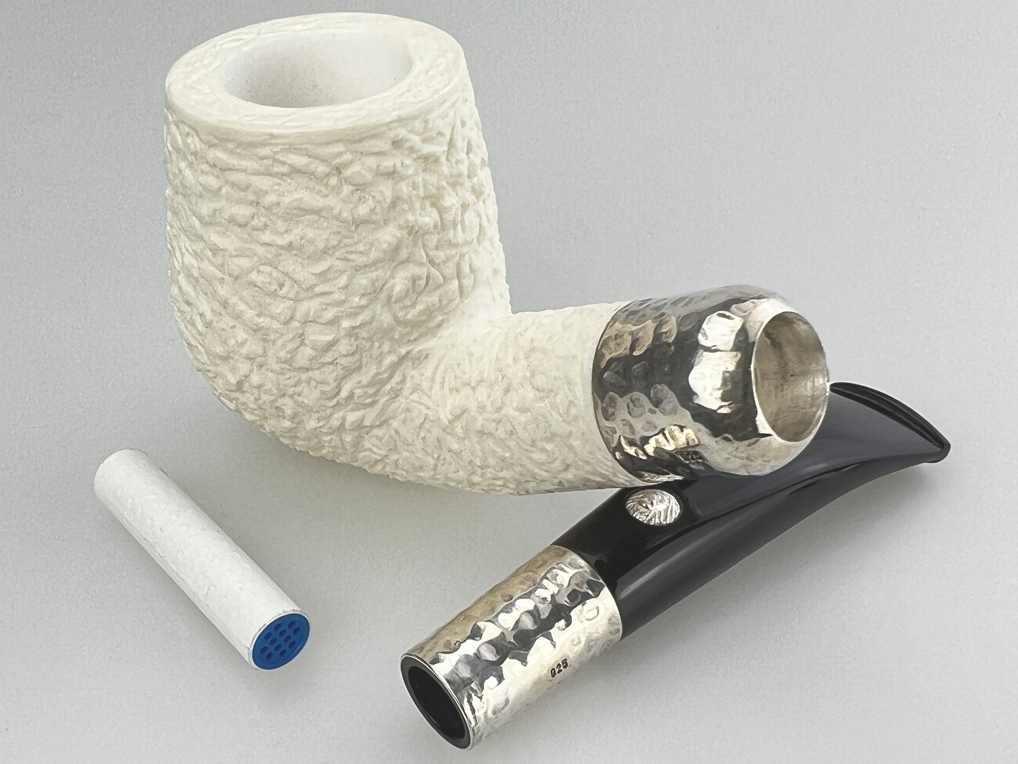 Barling Ivory (Meerschaum) Spigot Bent rustic 1812 (15303) Detailbild