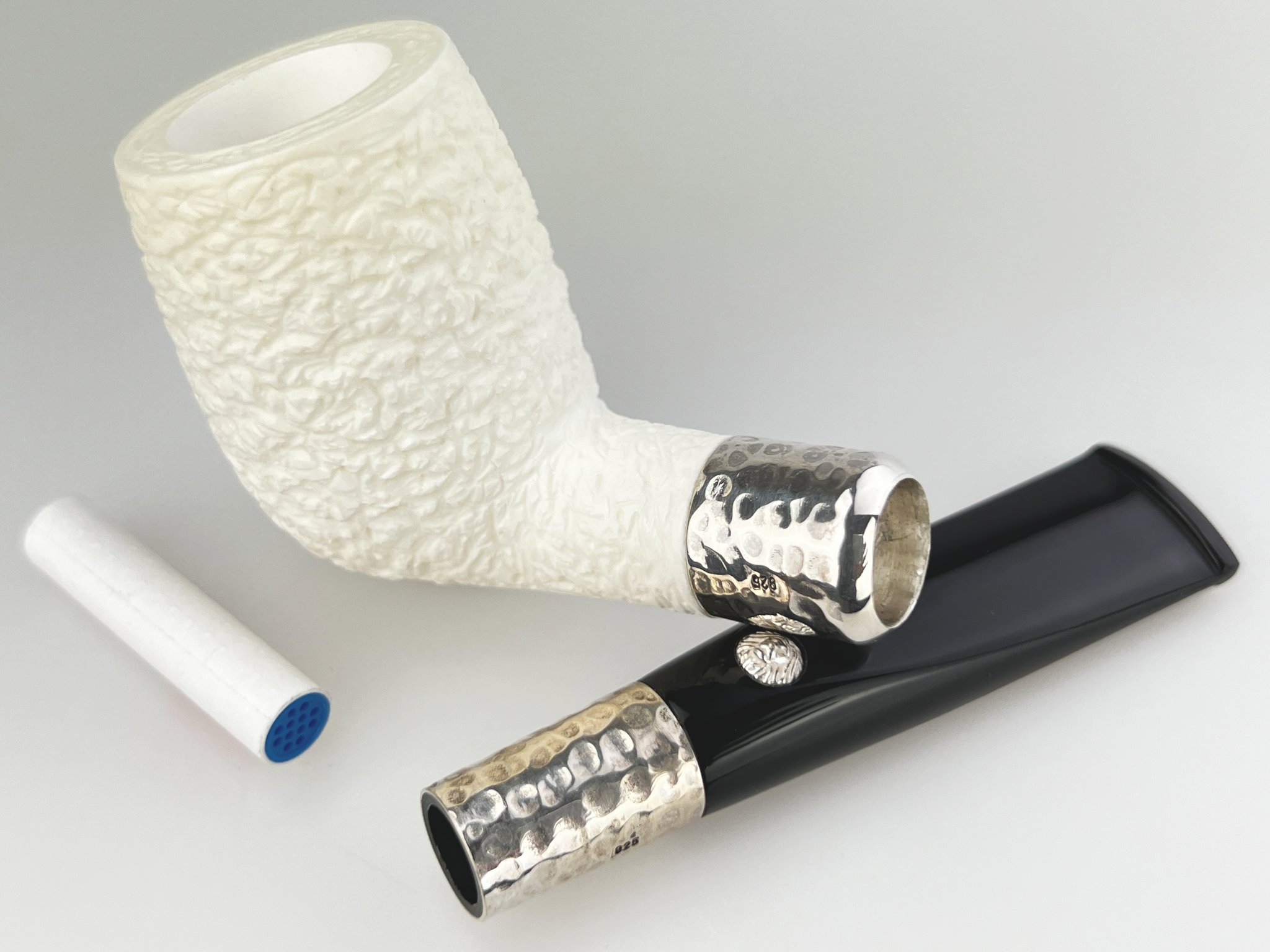 Barling Ivory (Meerschaum) Spigot Straight rustic 1812 (15302) Detailbild 5