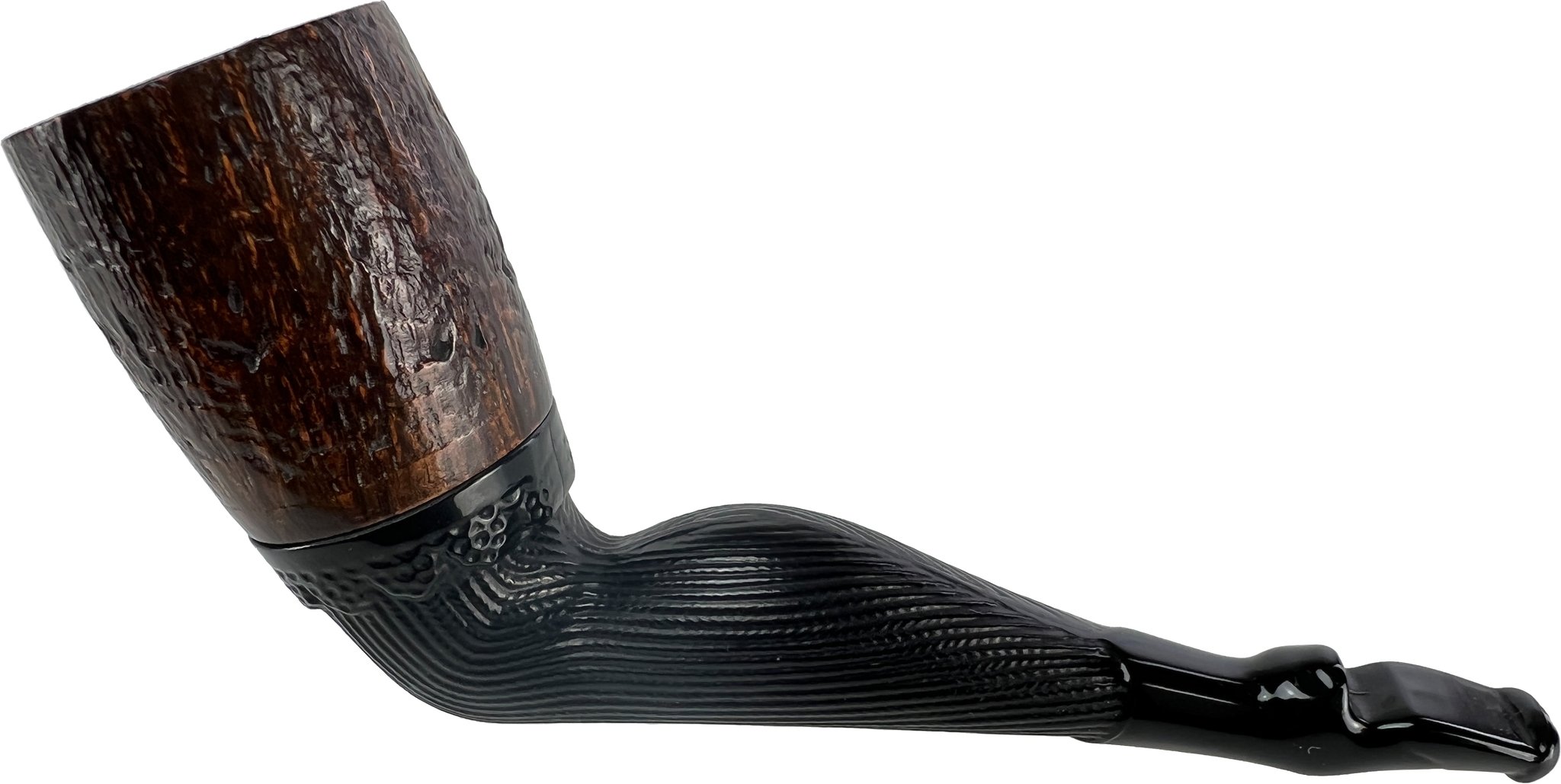 Old German Clay Pipes das Legendäre Frauenbein glatt mit Wechselkopf (interne Nr. 3)