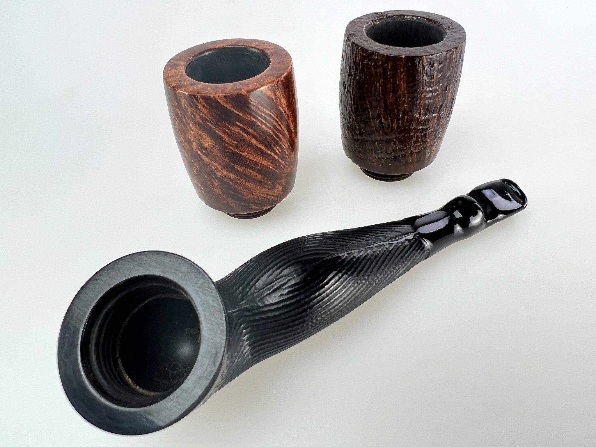 Old German Clay Pipes das Legendäre Frauenbein glatt mit Wechselkopf (interne Nr. 3)