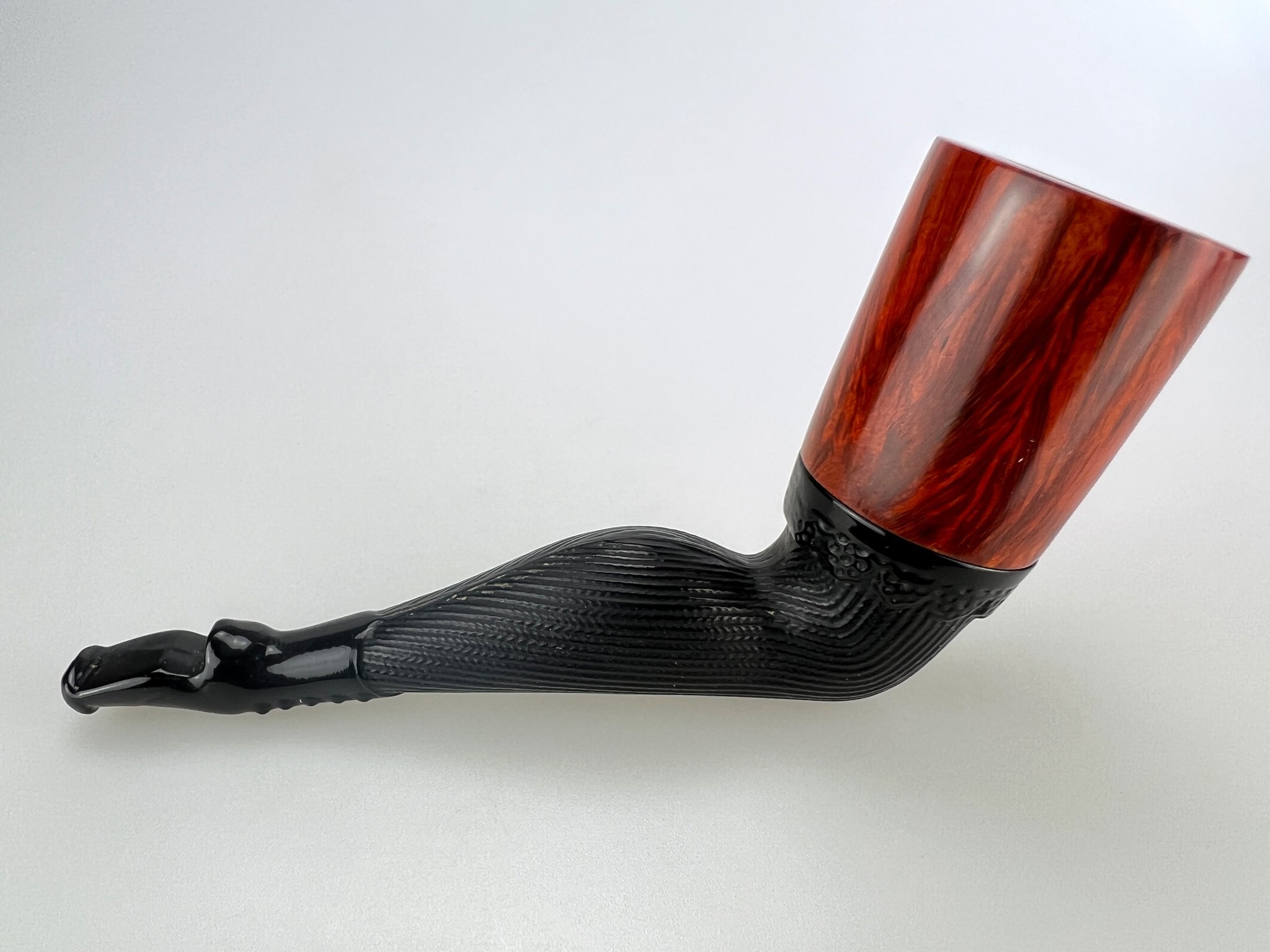 Old German Clay Pipes das Legendäre Frauenbein glatt mit Wechselkopf (interne Nr. 5)