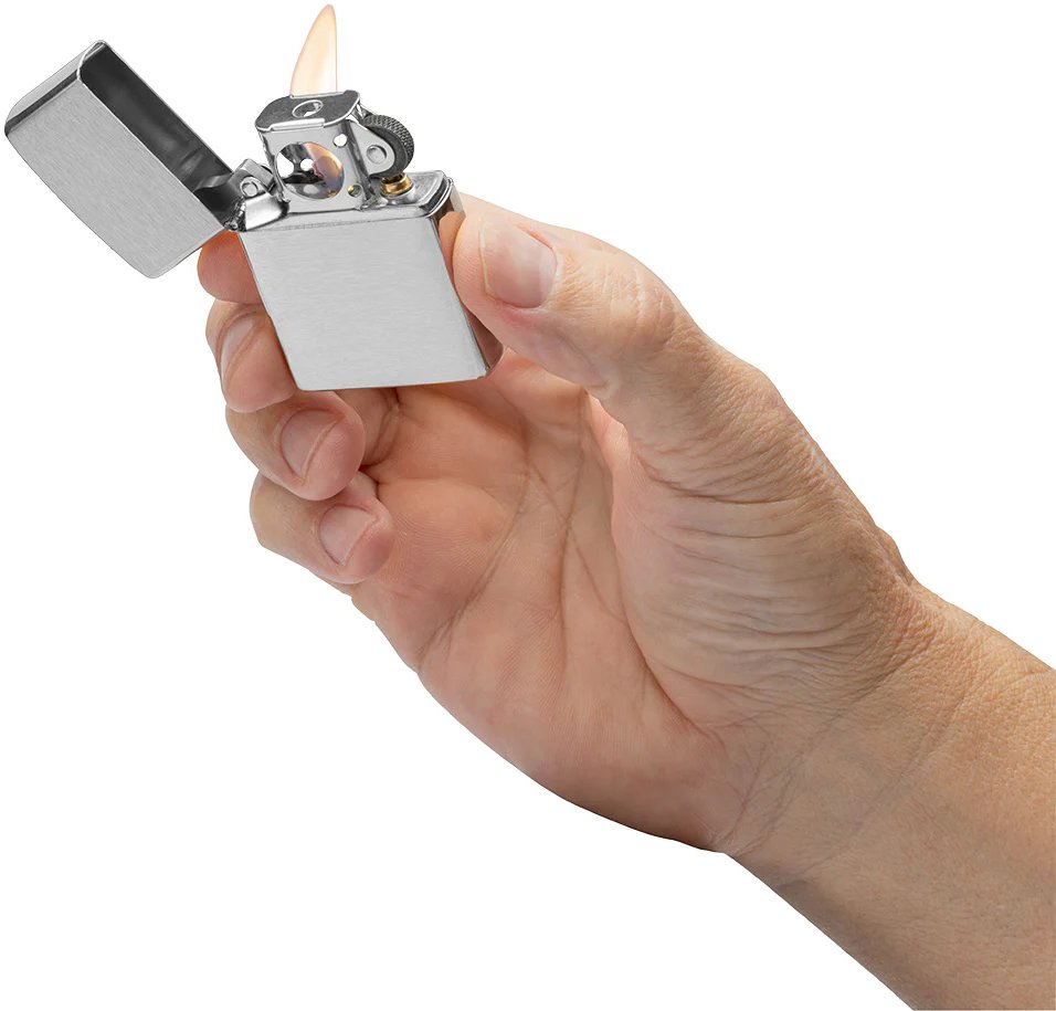 Zippo Einsätze Pfeifeneinsatz Benzin chrom poliert (010457) Flamme