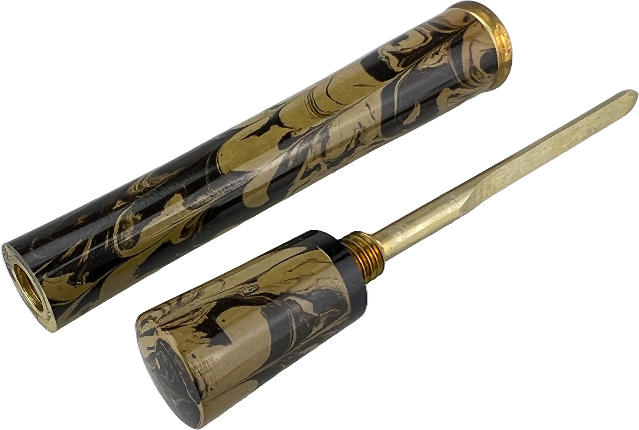 Bruno Nuttens Pfeifenstopfer braun-sand Modell 2 offen