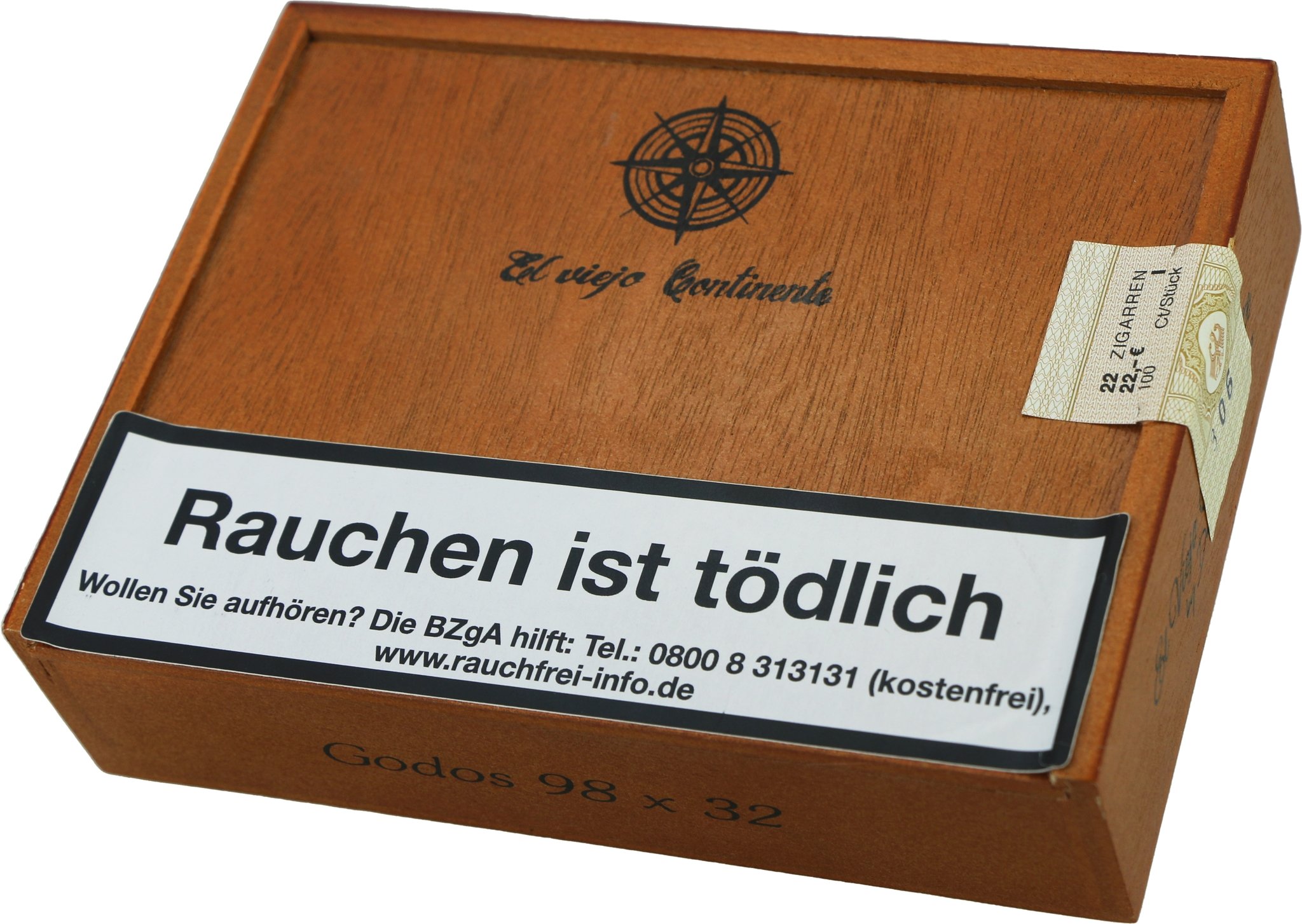 El Viejo Continente Mediumfiller Puritos (Box with 22 cigars)