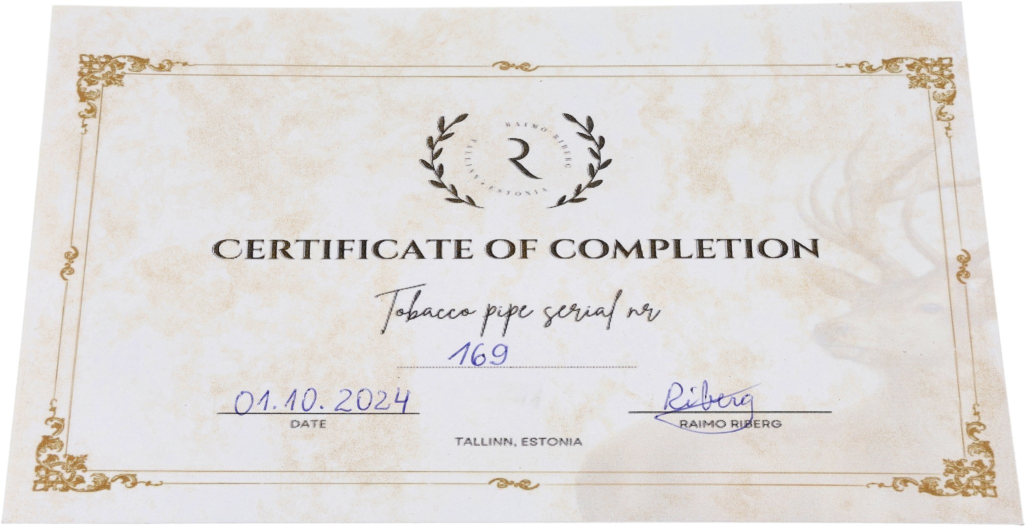 Modell 169 Zertifikat