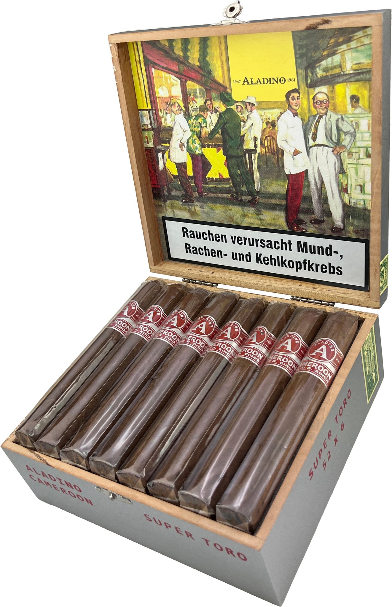 Aladino JRE Tobacco Cameroon Super Toro Kiste offen