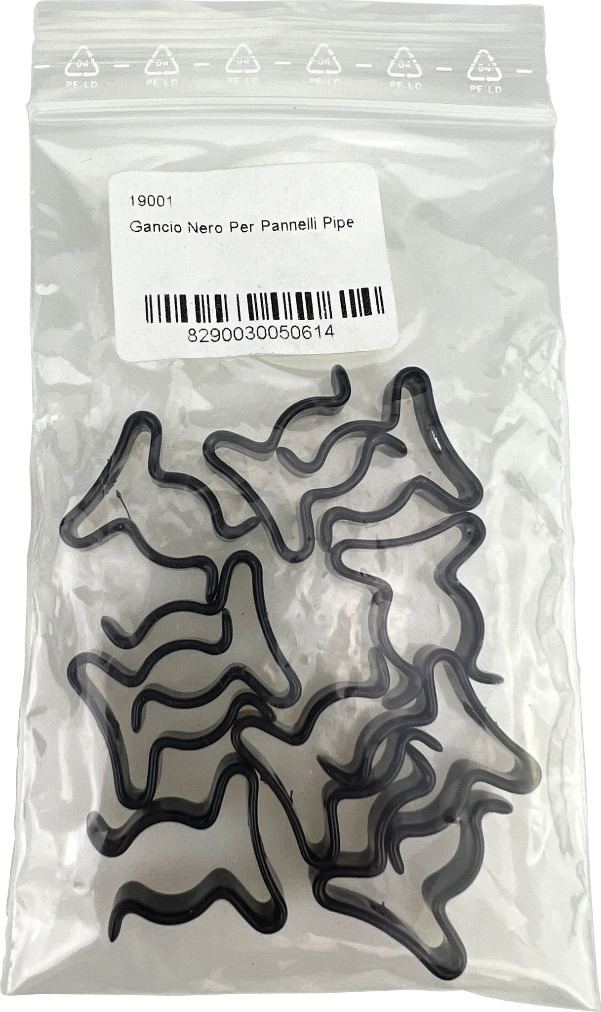 Brebbia Pfeifenklemme für Pfeifenschränke und Pfeifenständer schwarz 10er Beutel (19001)