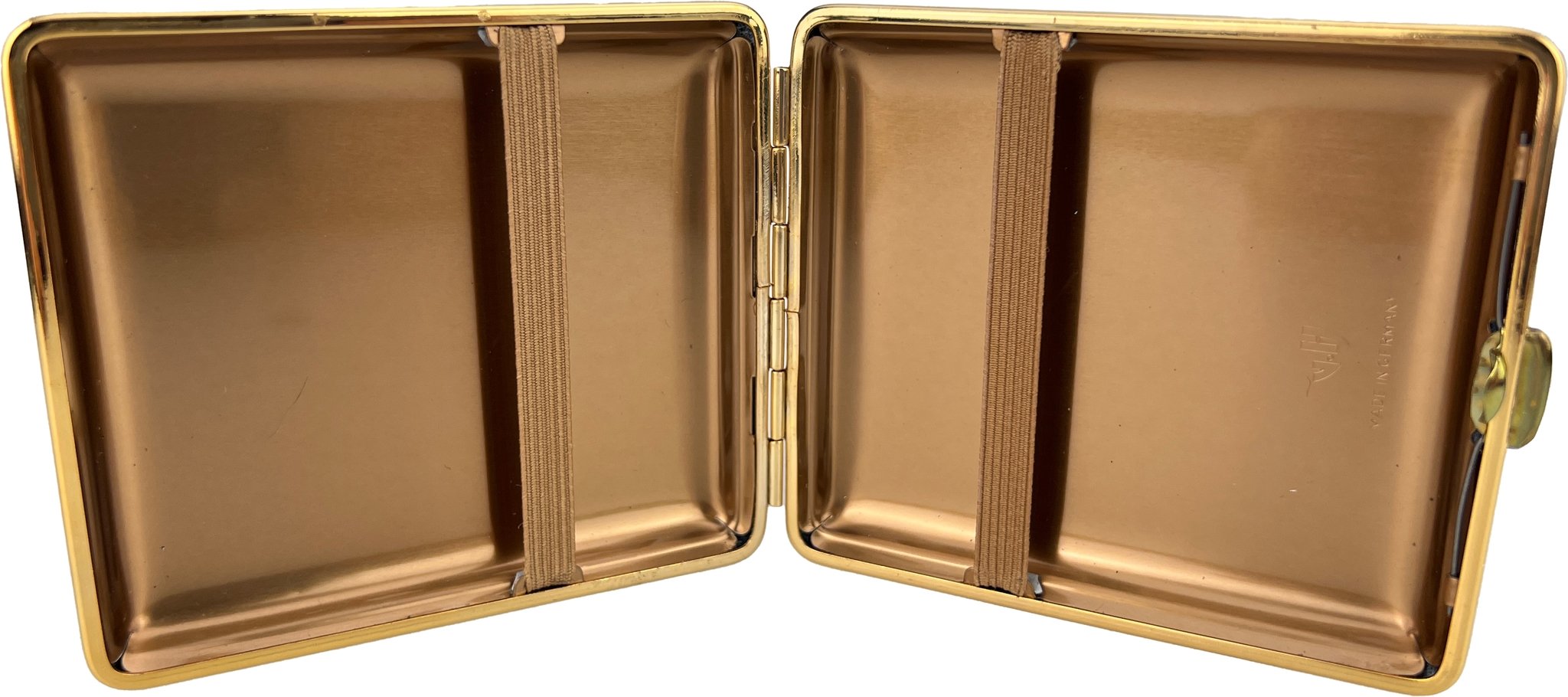 Classic Zigarilloetui 18er Soft Leder weinrot Rahmen vergoldet (605604) offen