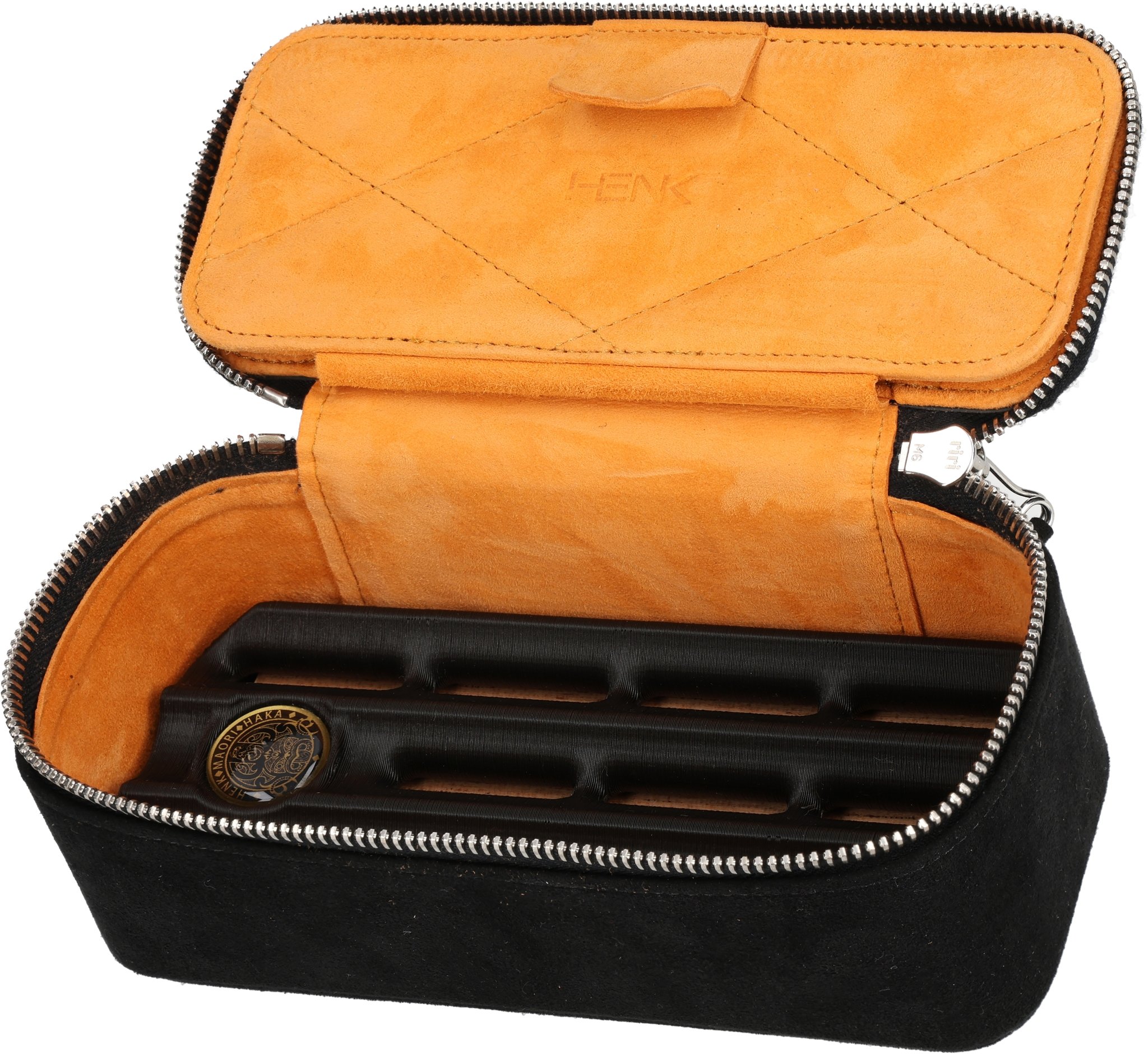 Classic Alcantara schwarz, Innenfutter orange