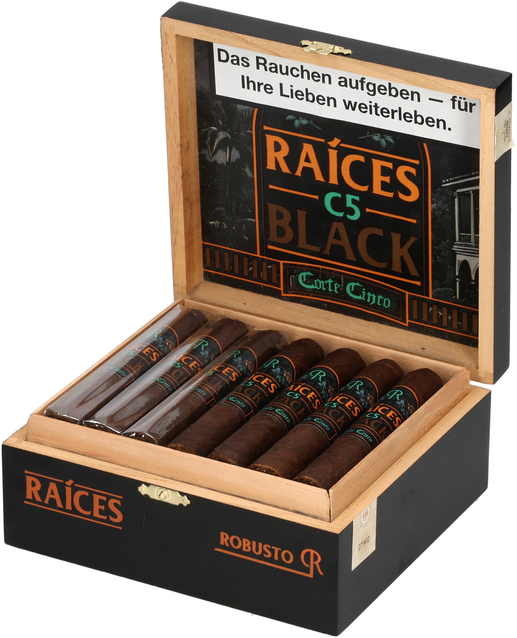 C5 Black Robusto Kiste offen