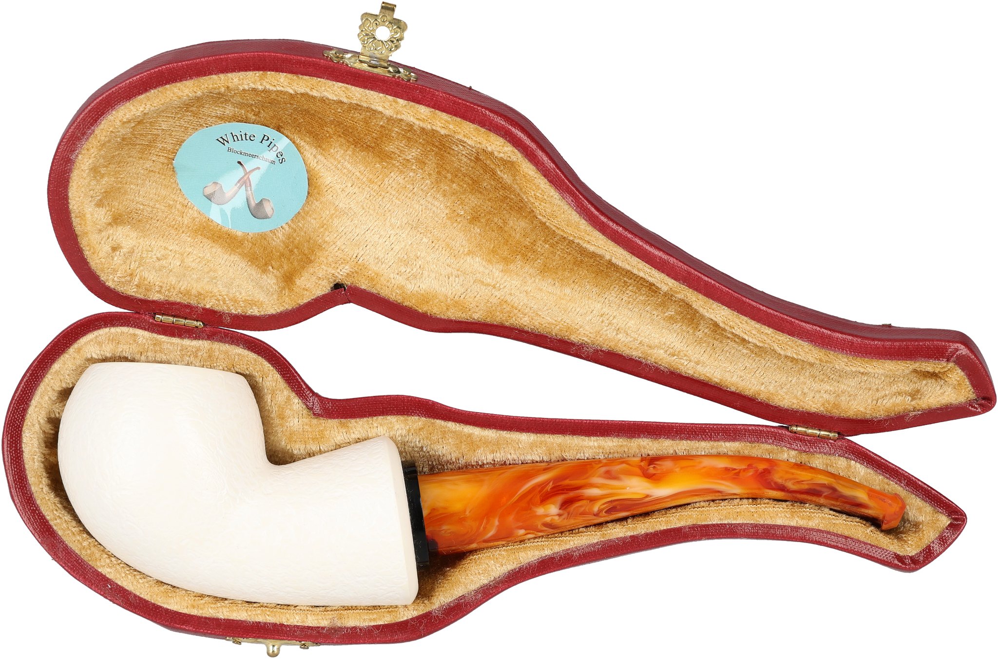 White Meerschaum Pfeife Freeform (90048338)_07